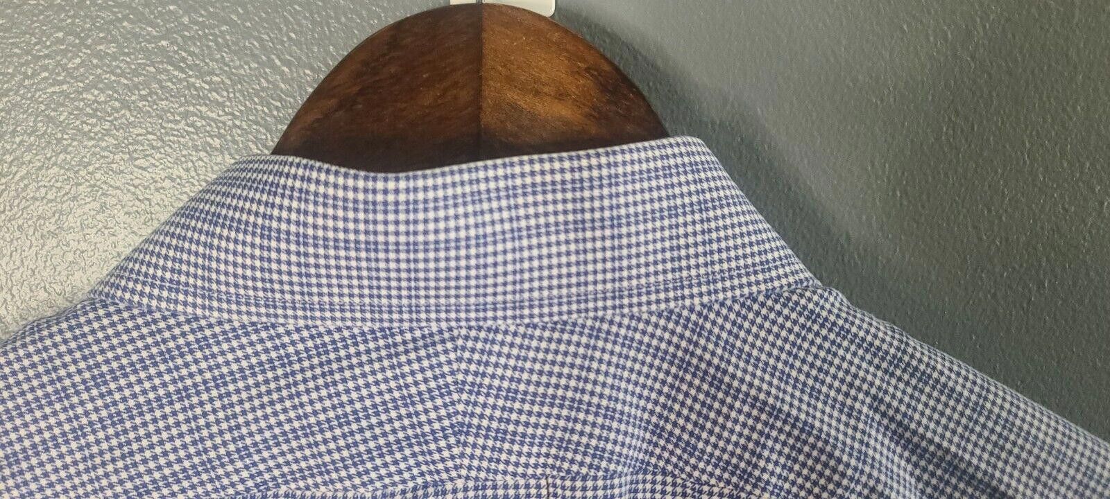 Brooks Brothers Brooks Brothers 346 Men's 15 1/2-4/5 White Blue Slim Fit Size 38R - 7 Thumbnail