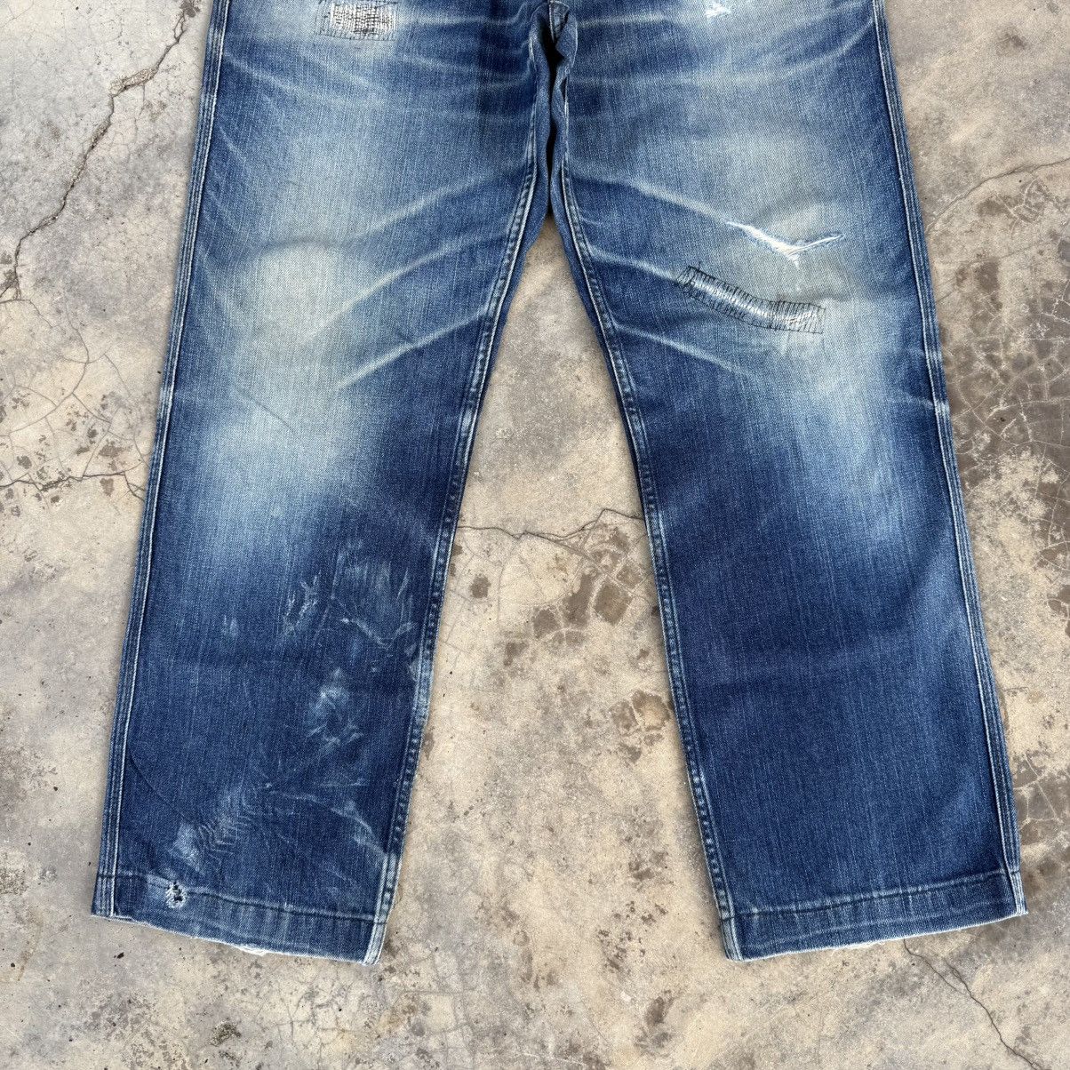 Japanese Brand VINTAGE KENT FADED RIPPEP JEAN DENIM PANTS Size US 35 - 3 Thumbnail