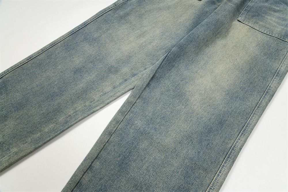 Japanese Brand × Jean Men's punk distressed washed all-match casual loose jeans Size US 32 / EU 48 - 6 Thumbnail