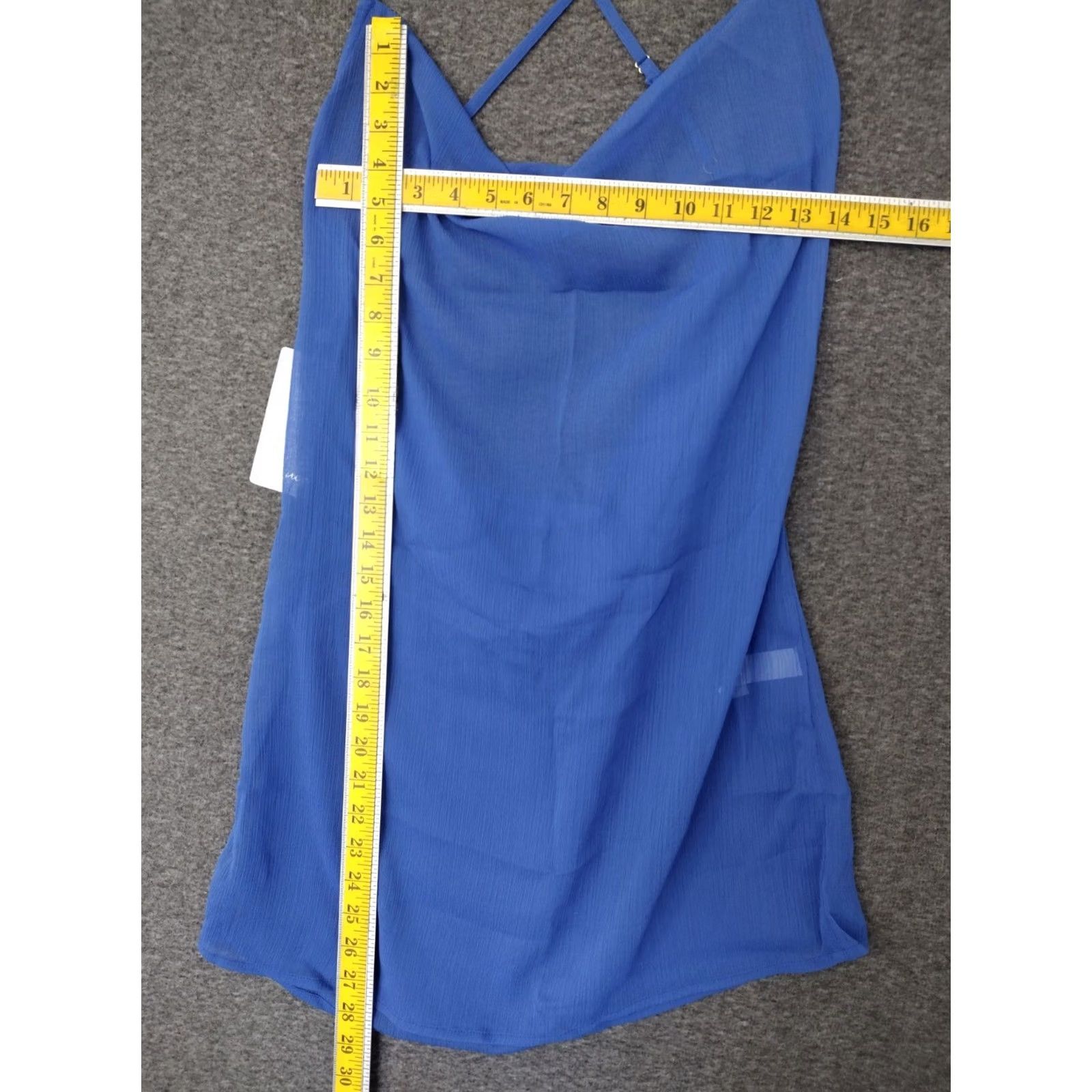 Swims Toluca Swim Women's Mini Cowl Neck Sheer Dress Blue XL Dress Casual Beach Sleeveless Knee Length Women XL Blue Size XL / US 12-14 / IT 48-50 - 4 Thumbnail
