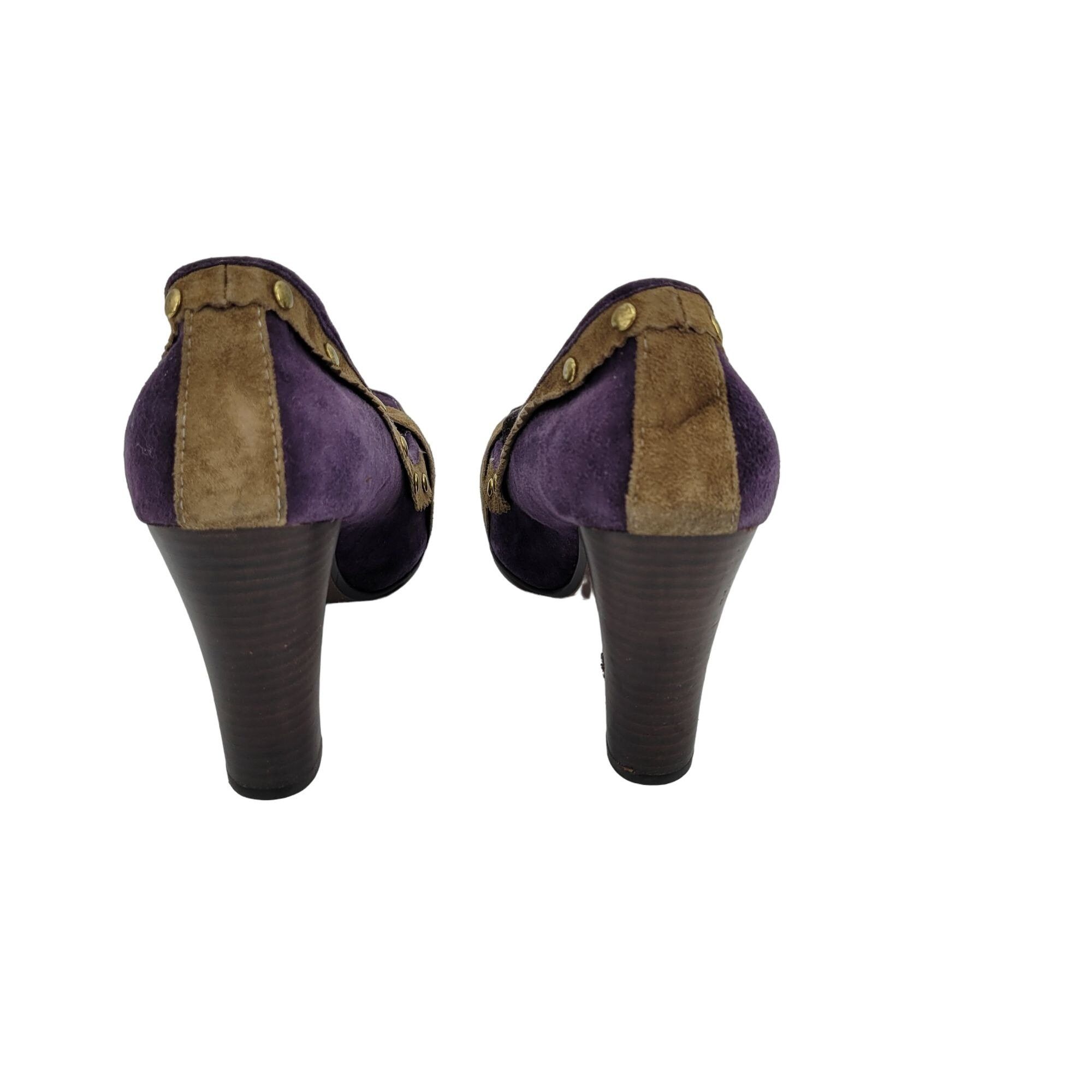 Other Naughty Monkey Heels Pumps Leather Purple Pirate Witchcore G Size US 8.5 / IT 38.5 - 6 Thumbnail