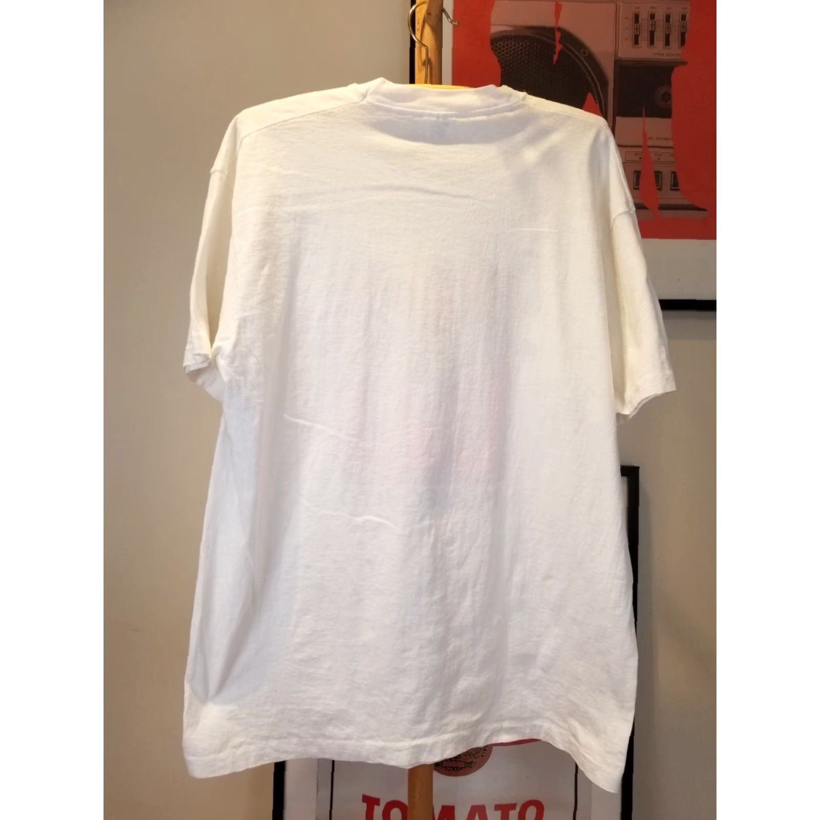 Fruit Of The Loom VINTAGE Fruit of the Loom T-Shirt White Cotton Crew Neck 93' MooseMito Moosequito Von Rautenkranz 2XL XX L Mens MENS Size US XXL / EU 58 / 5 - 8 Thumbnail