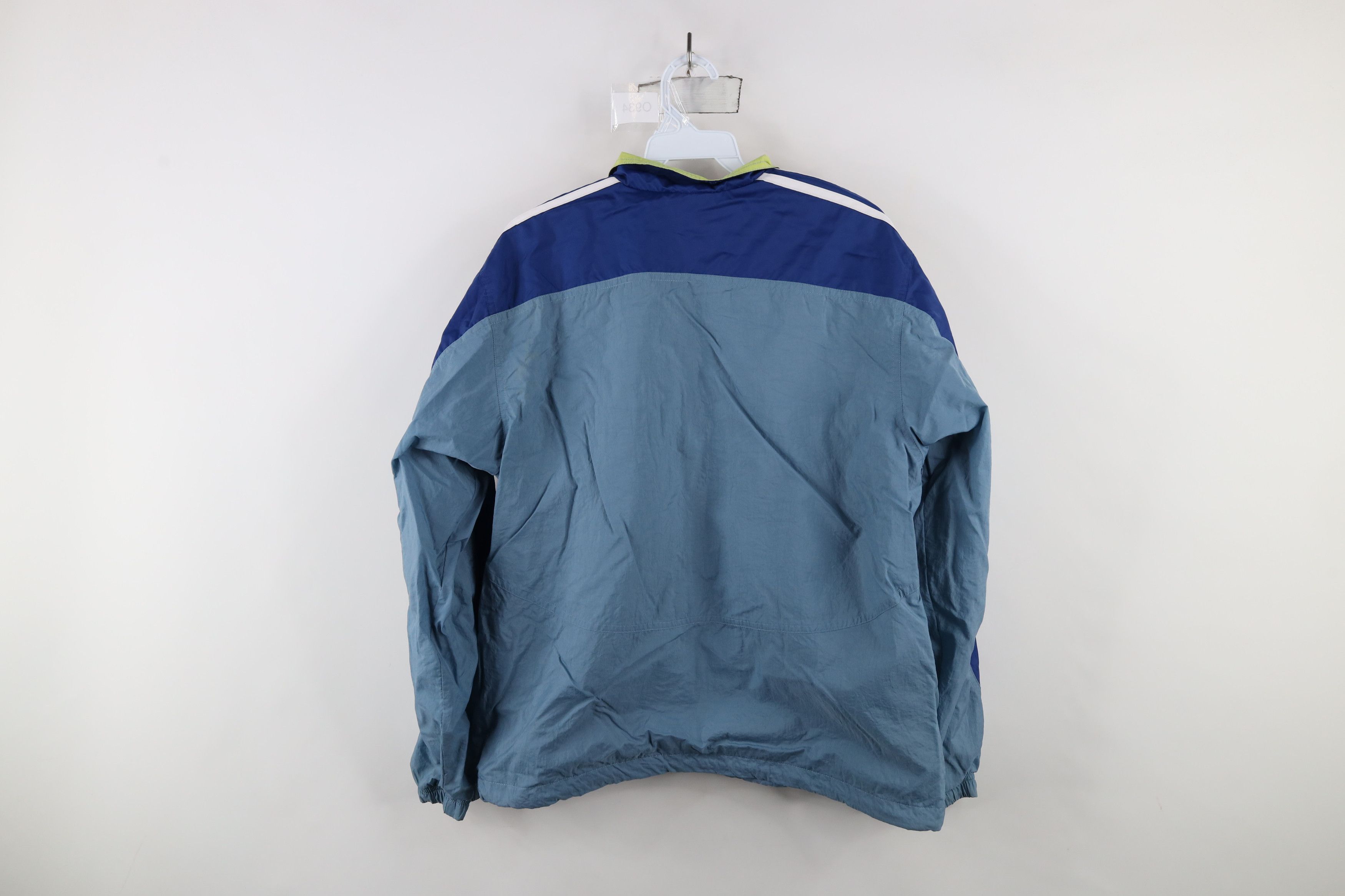 Adidas × Vintage Vintage 90s Adidas Striped Lined Windbreaker Jacket Blue Size M / US 6-8 / IT 42-44 - 10 Thumbnail