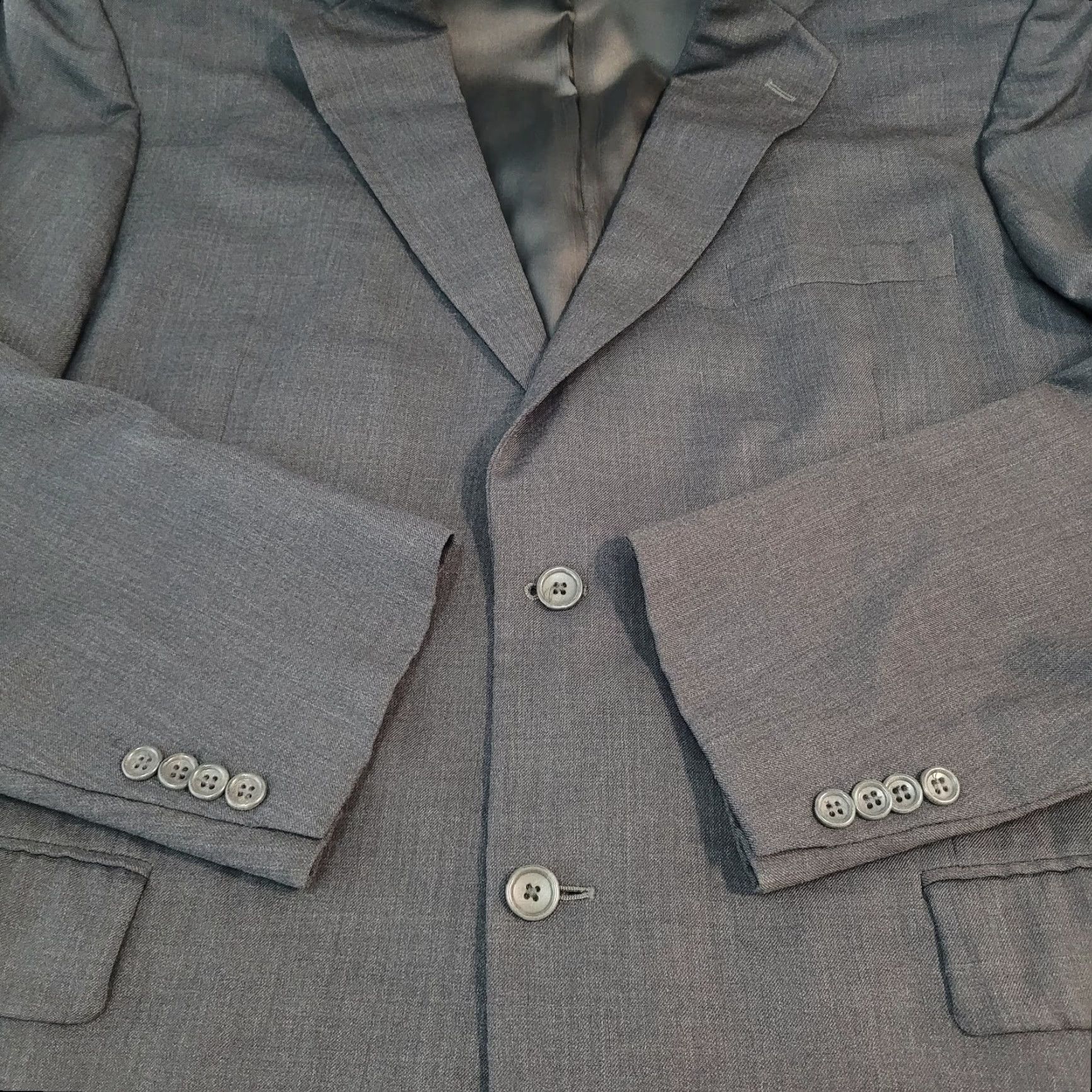 Joseph VINTAGE Joseph & Feiss Men's Wool Sport Coat Blazer Size 48 Regular Gray Classic 2-Piece Size 48R - 7 Thumbnail