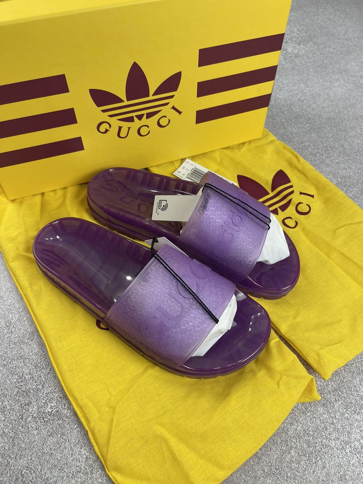 Adidas × Gucci Adidas x Gucci Rubber Slide Sandals Purple Size 42 Size US 9 / IT 39 - 11 Thumbnail