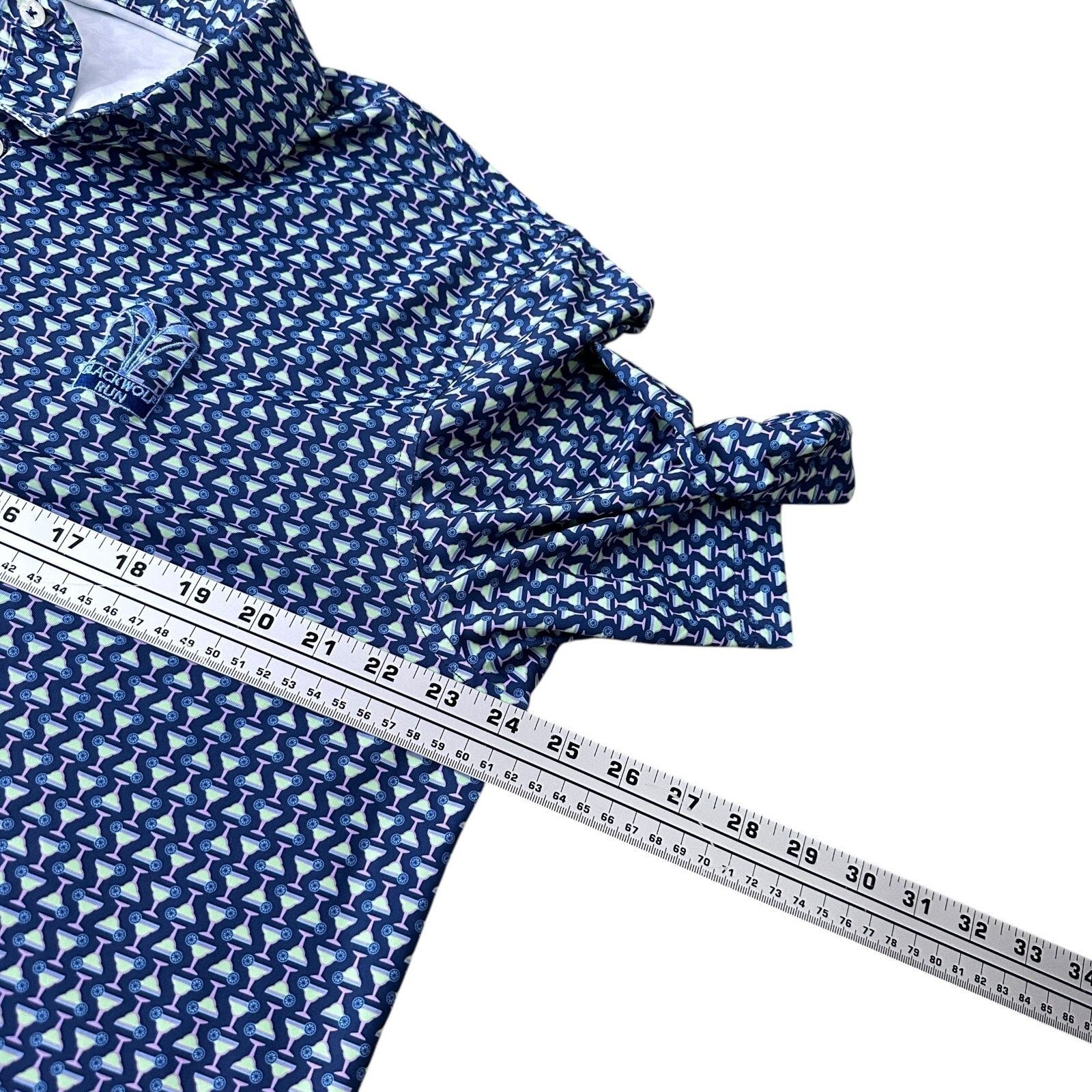 Other Turtleson Polo Shirt Men Large Blue Margarita Cocktail AOP Size US L / EU 52-54 / 3 - 9 Thumbnail