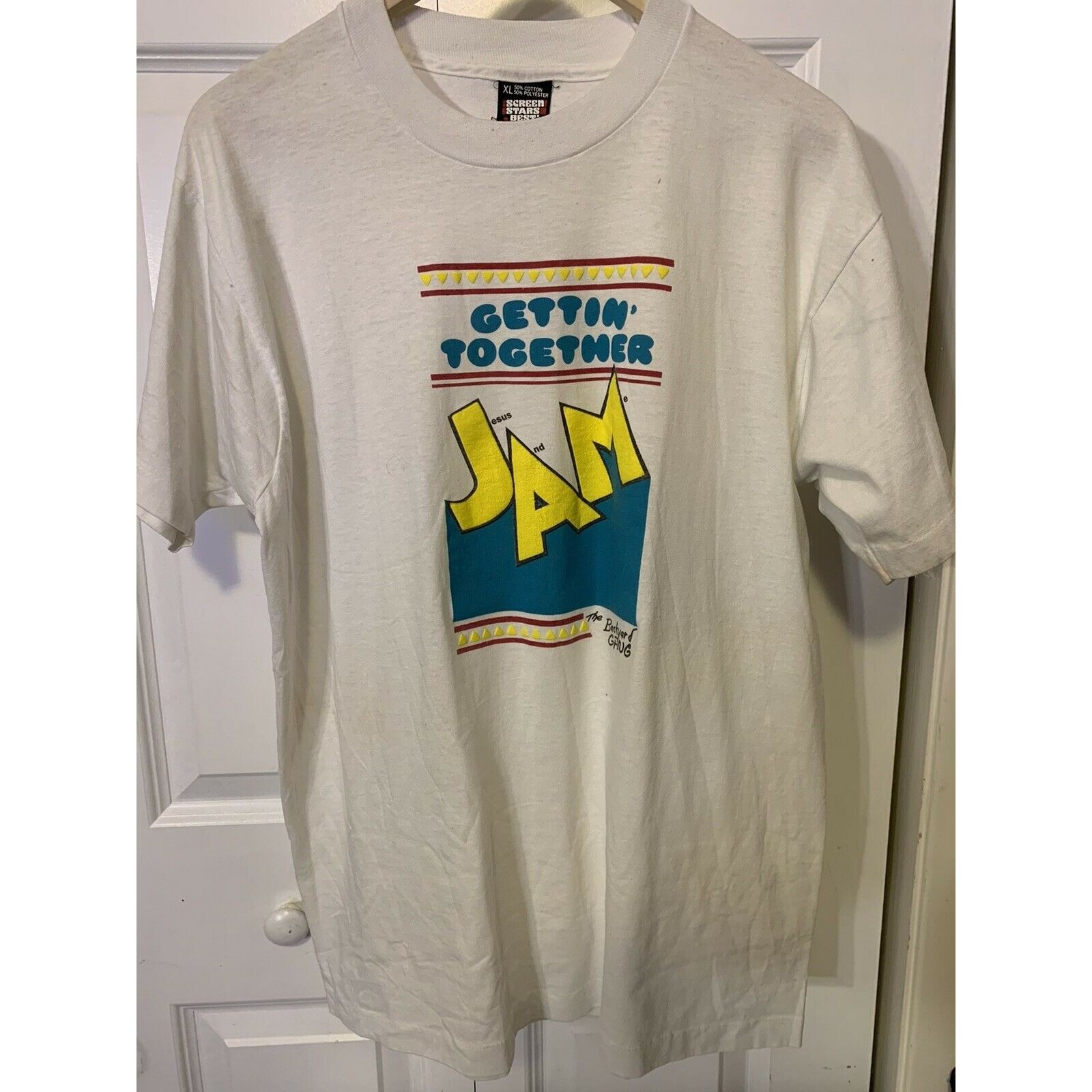 Other Vintage 1990s JAM Jesus And Me Puffy Print Single Stitch Scr Size US XL / EU 56 / 4 - 3 Thumbnail