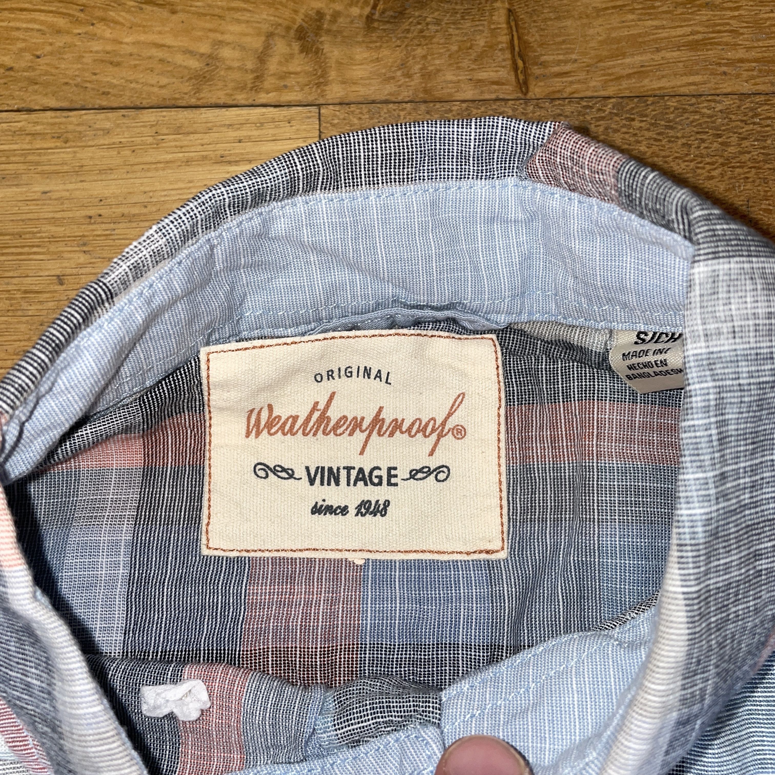 Vintage × Weatherproof Weatherproof Men's Elegant Check Shirt Short Sleeve Size S Size US S / EU 44-46 / 1 - 2 Thumbnail