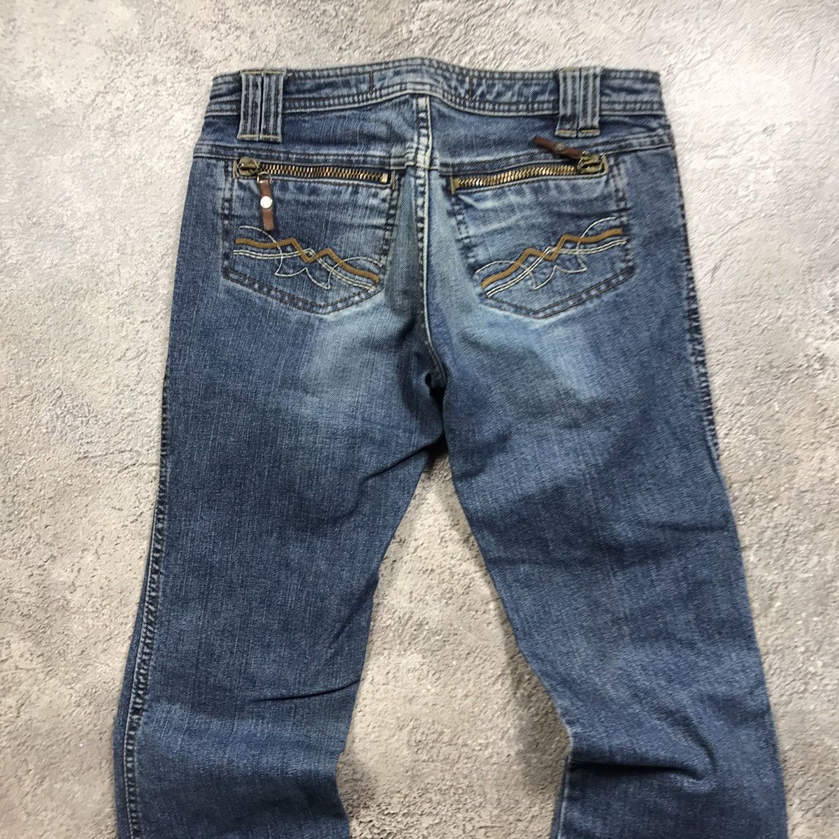 Vintage Vintage 90s Baggy Distressed Wide Leg Jeans Grunge Y2K 26 Size 26" / US 2 / IT 38 - 5 Thumbnail