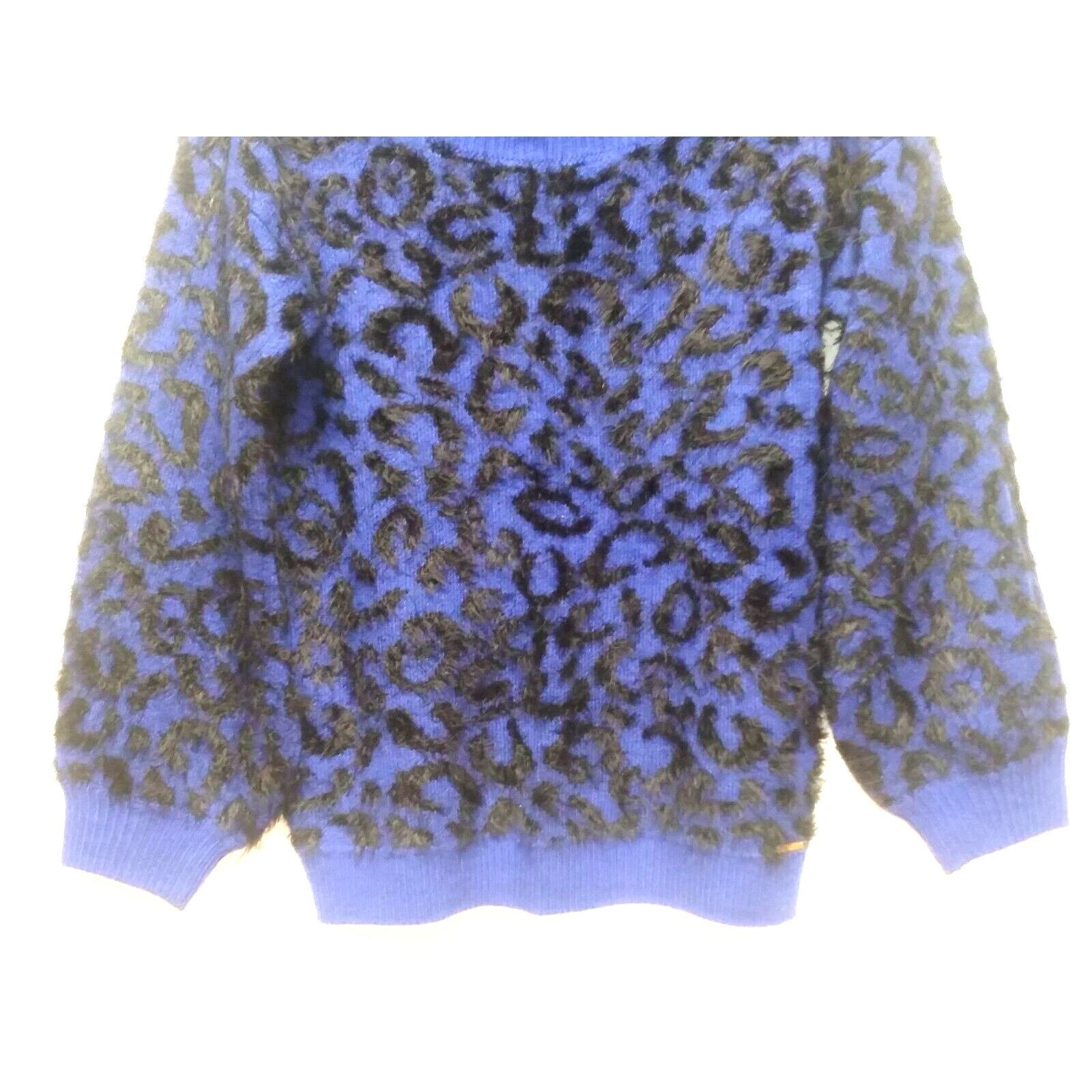 Designer Marc NY sweater pullover blue black eyelash Womens Med Size M / US 6-8 / IT 42-44 - 5 Thumbnail