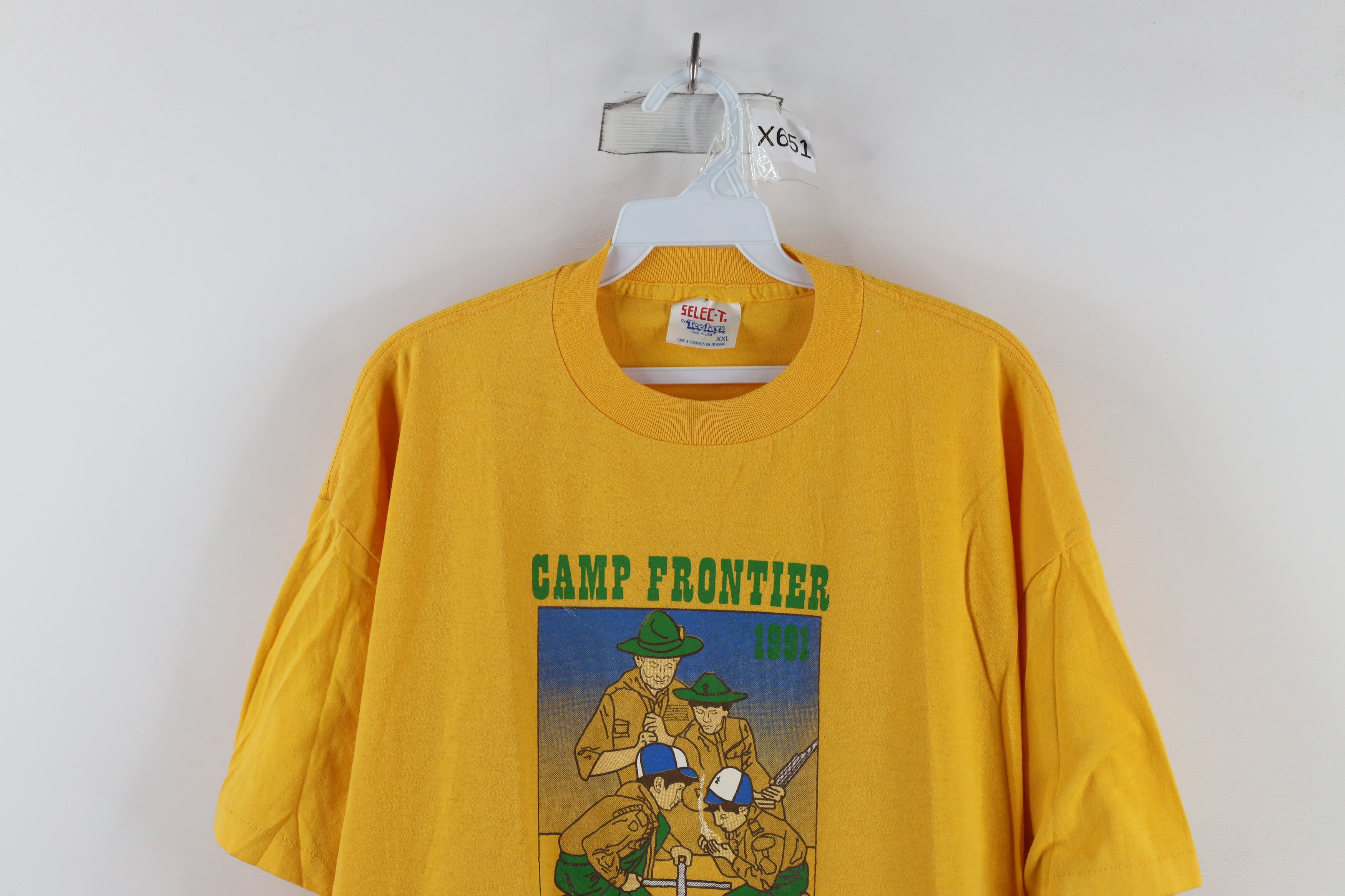 Vintage Vintage 90s America Camp Frontier Short Sleeve T-Shirt USA Size US XXL / EU 58 / 5 - 2 Thumbnail