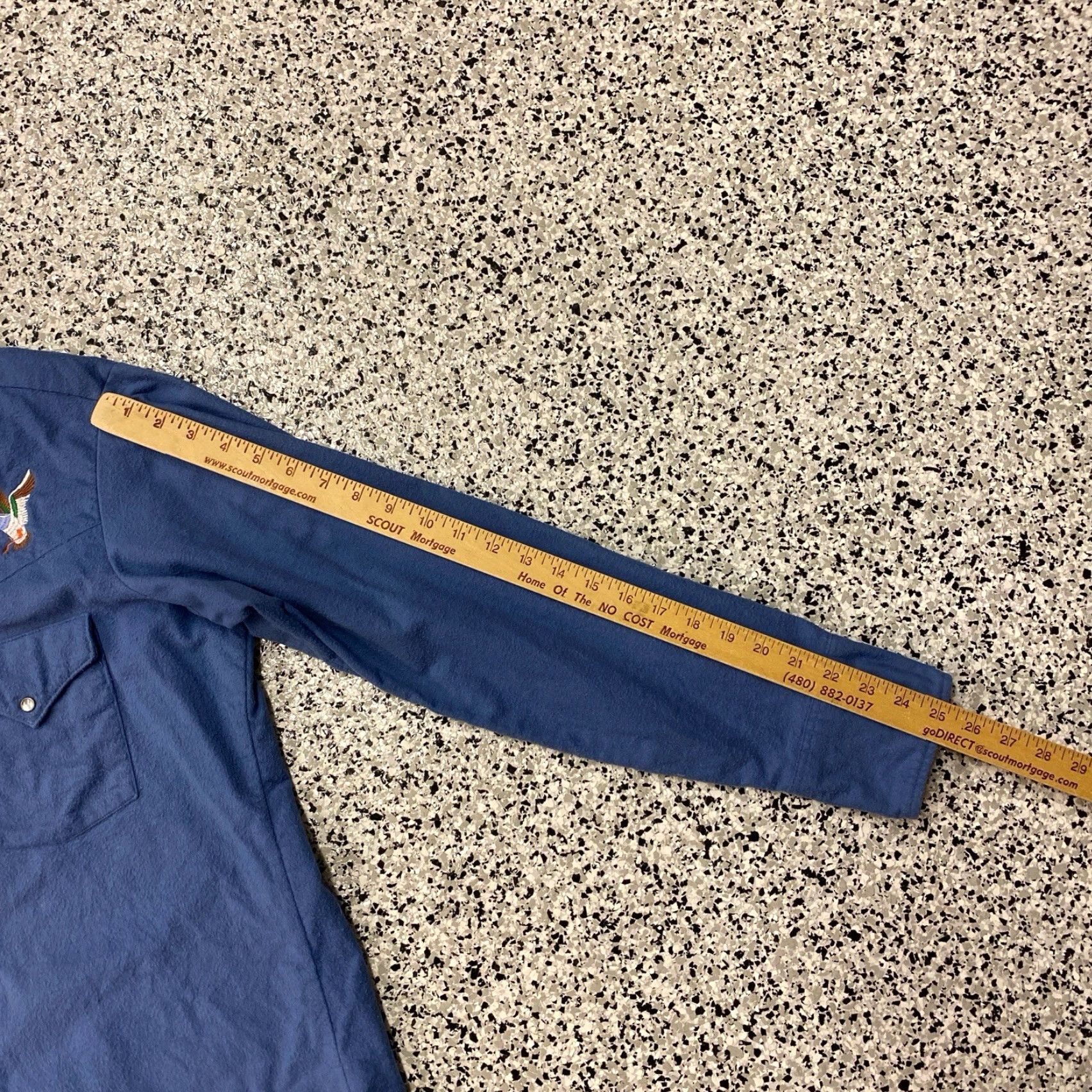 Vintage VINTAGE MWG Canada Men's Blue Chamois Button Up Long Sleeve Shirt Pearl Snap Chamois Cloth Workshirt Large Regular Mens Size US L / EU 52-54 / 3 - 4 Thumbnail