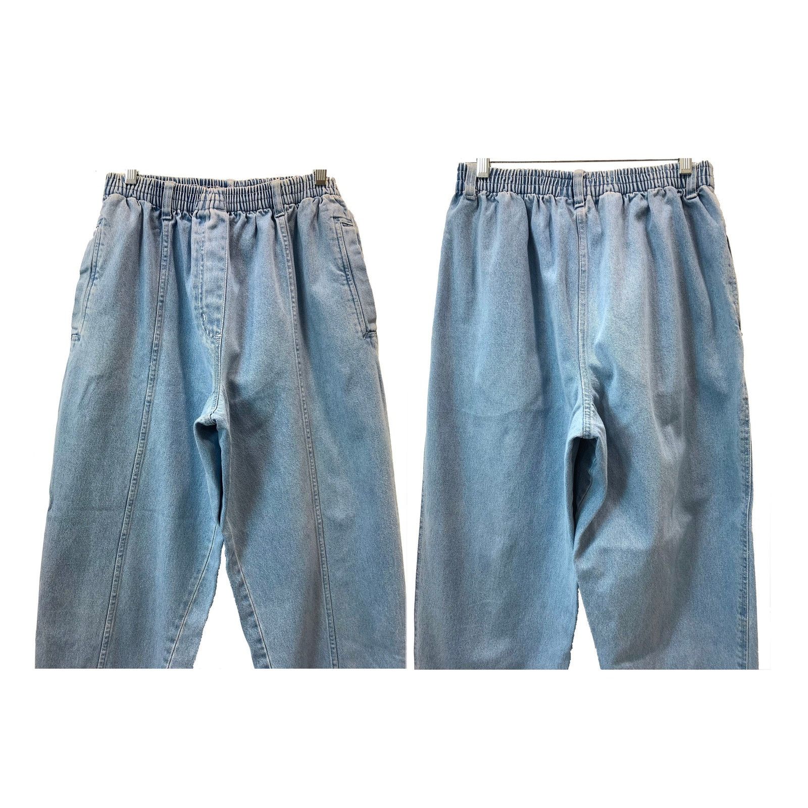 Vintage 80s Pull On High Waisted Mom Jeans | Tapered Front Seam S- L Size 30" / US 8 / IT 44 - 7 Thumbnail
