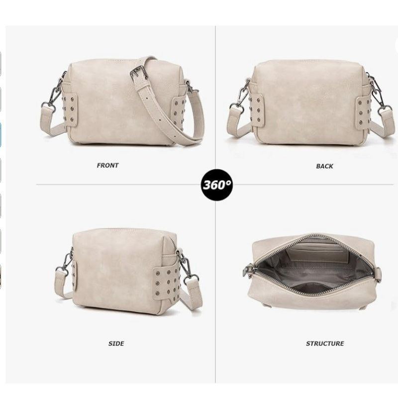 The Unbranded Brand Vintage Crossbody Bag Shoulder Purse Rivets, 7.1"x3.1"x5.5" Size ONE SIZE - 3 Thumbnail