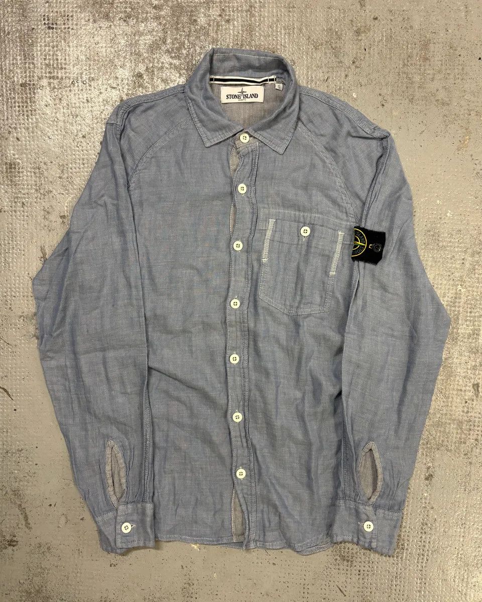 Stone Island Stone Island Ocean Blue Shirt Size US S / EU 44-46 / 1 - 1 Thumbnail