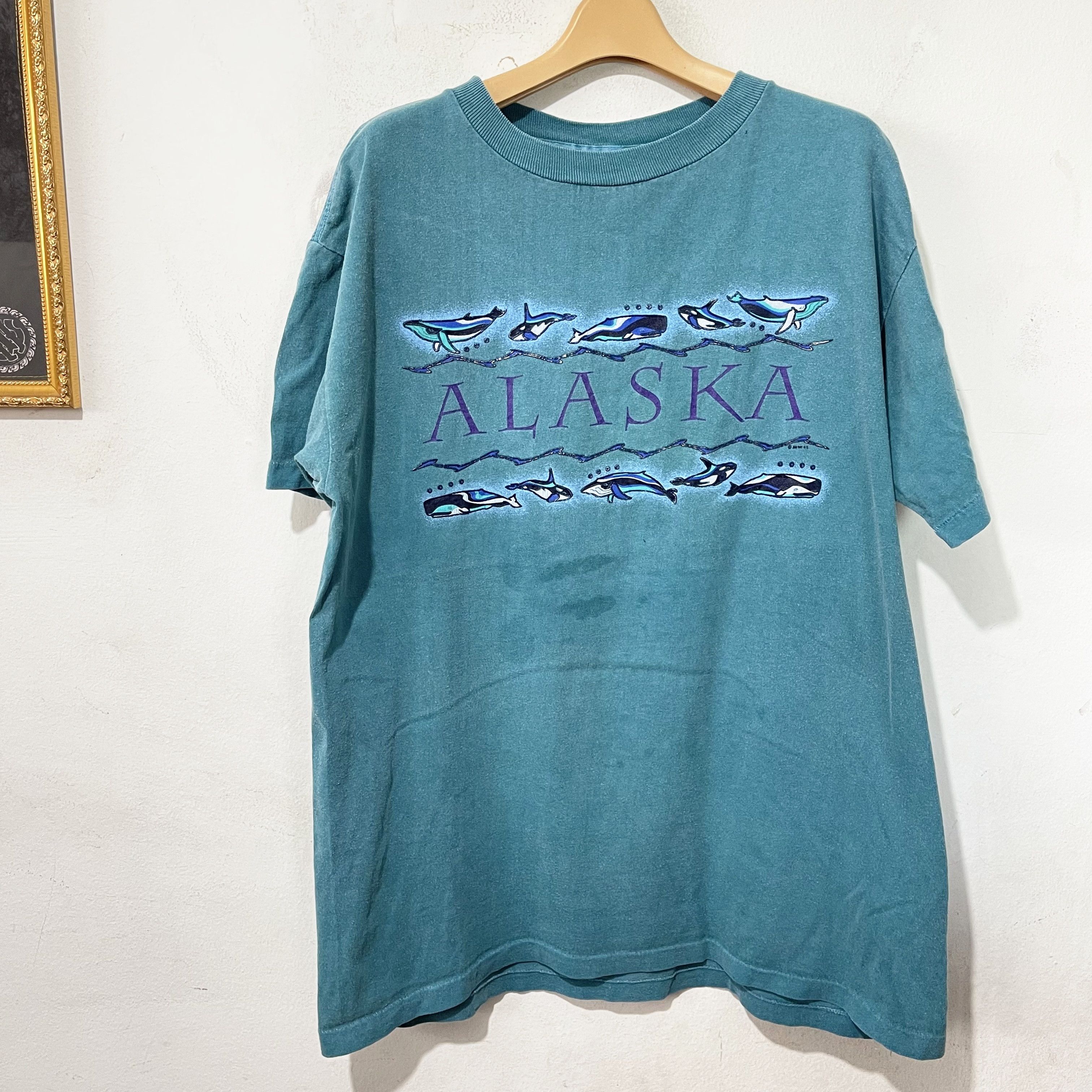Vintage Vintage 90s Whale Nature Alaska T-Shirt Size US L / EU 52-54 / 3 - 1 Thumbnail
