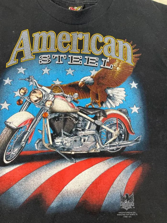 Harley Davidson Vintage Harley Davidson 3D Emblem American Steel 1993 Tee Size US XL / EU 56 / 4 - 6 Thumbnail