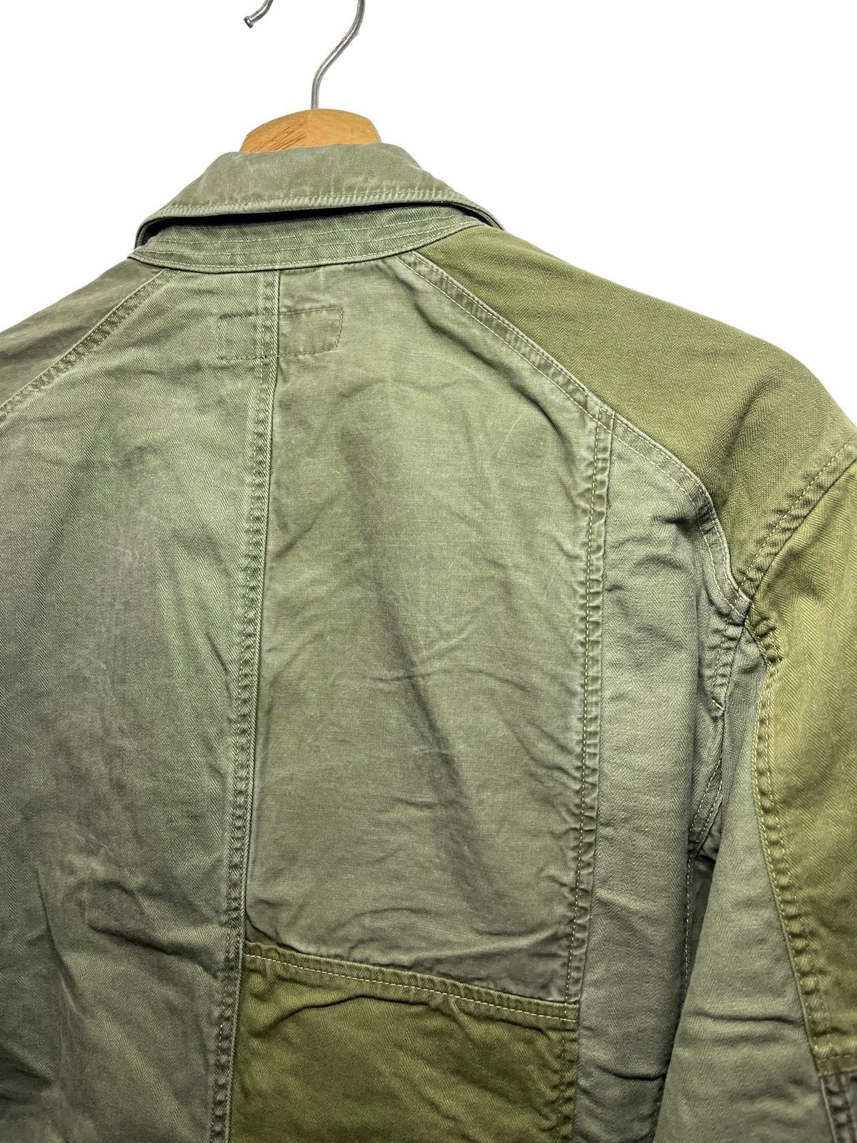Polo Ralph Lauren Patchwork Green Herringbone Twill Sport Coat Size US M / EU 48-50 / 2 - 6 Thumbnail