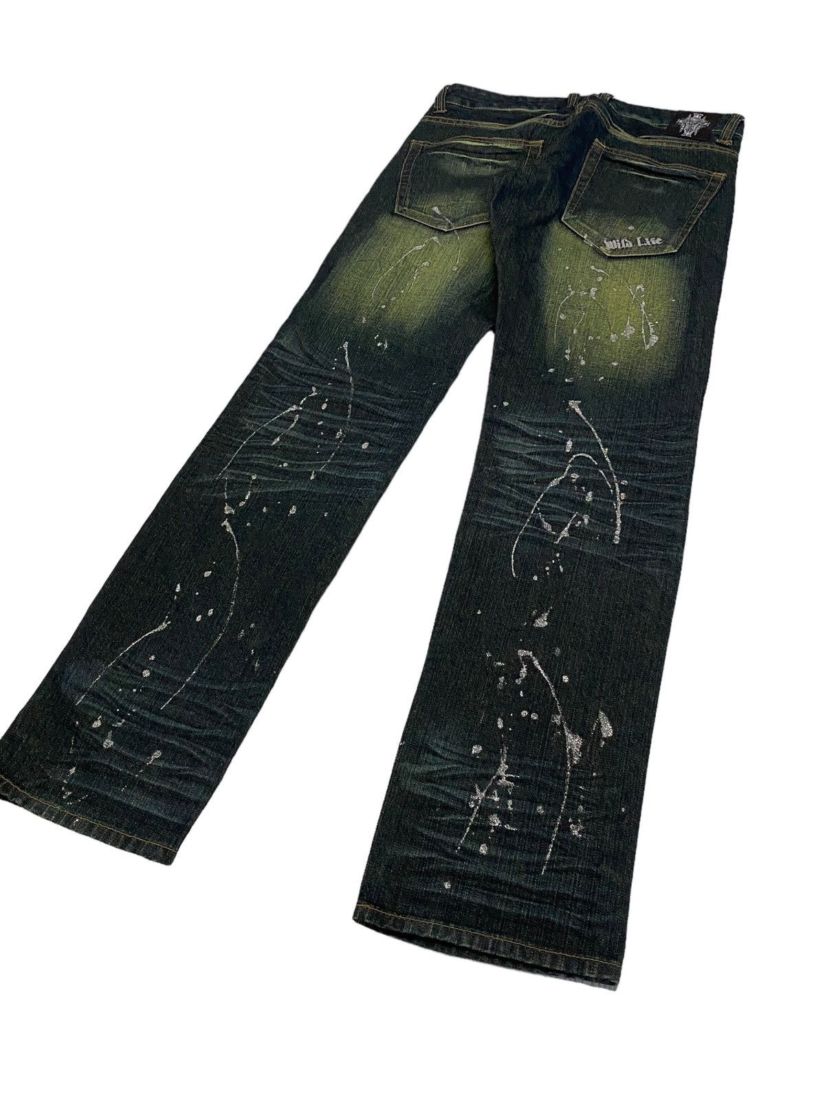 If Six Was Nine Mild Life Japan Splash Art Paint Distressed Patchworks Size US 30 / EU 46 - 10 Thumbnail