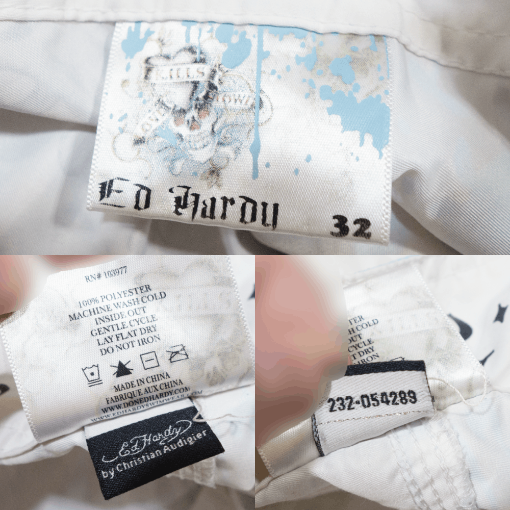 Ed Hardy 00S Skull Printed All Over Surf Shorts Vintage Size US 32 / EU 48 - 8 Thumbnail