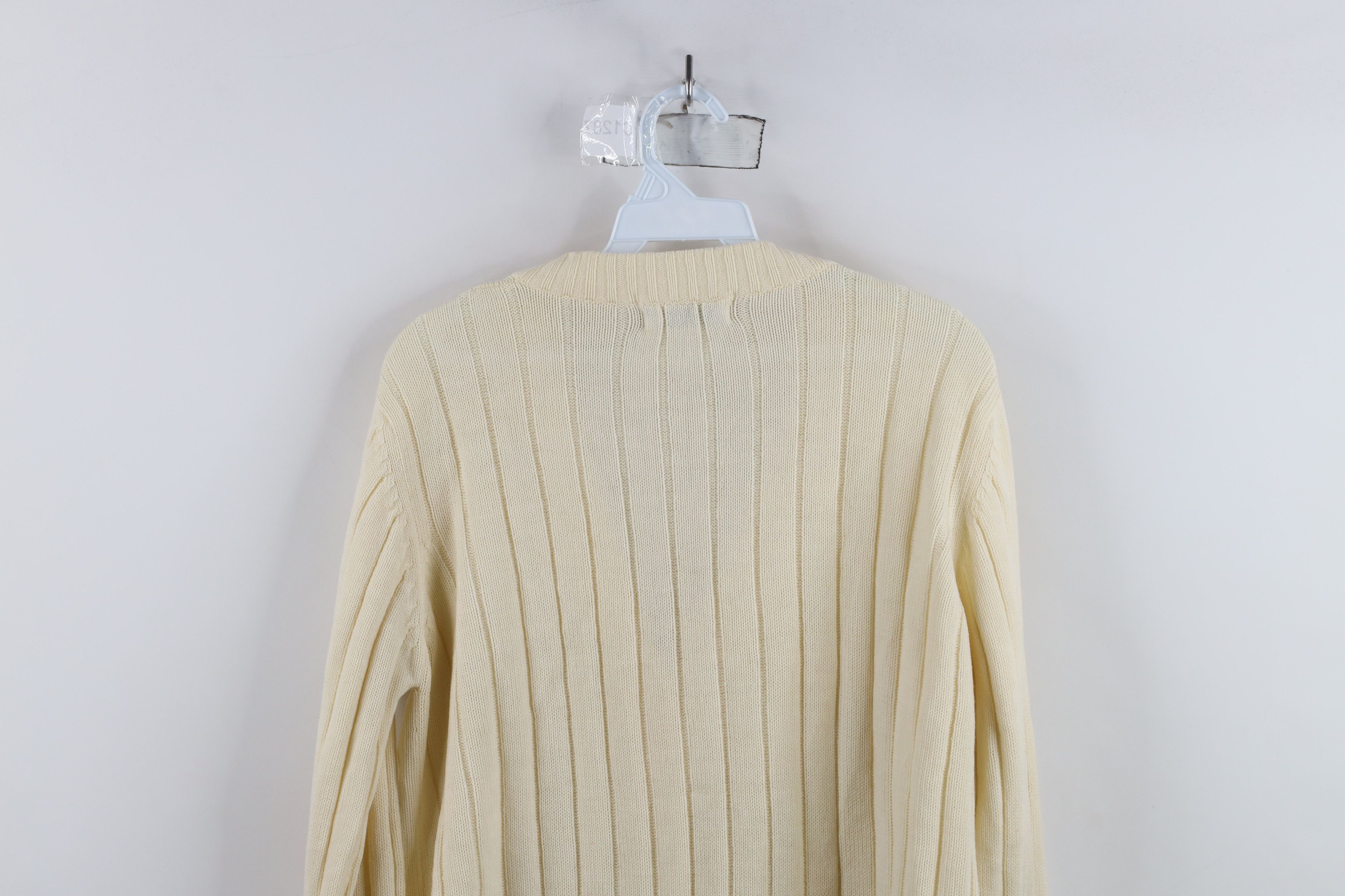 Vintage Vintage 70s Streetwear Ribbed Knit Cardigan Sweater Cream Size S / US 4 / IT 40 - 12 Thumbnail
