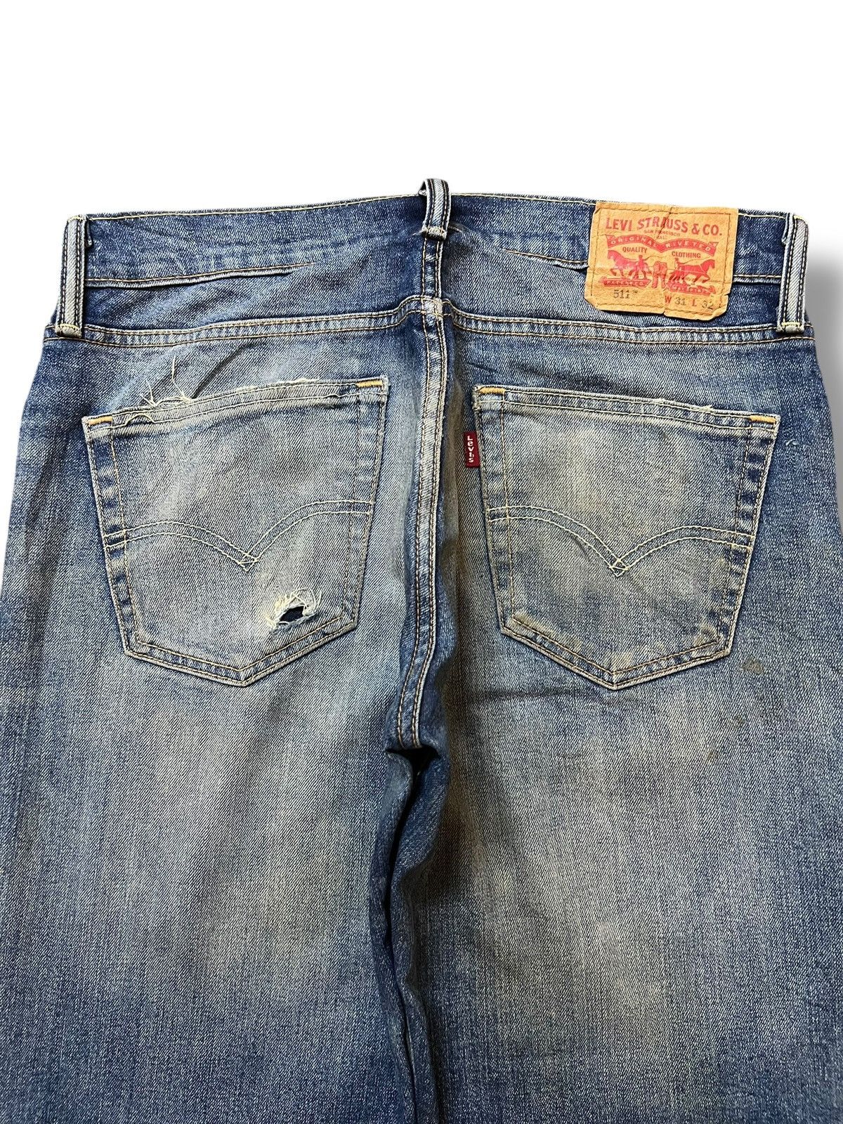 Levi's Vintage Levi’s 511 - Faded Rusty Wash, Distressed Denim Size US 33 - 5 Thumbnail