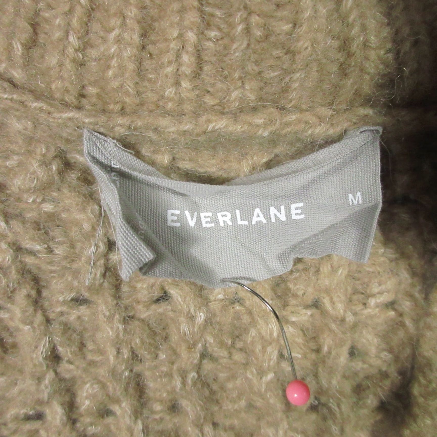 Everlane Everlane Cardigan Women's M The Cloud Oversized Chunky-Knit Wool Alpaca Cotton Brown Dropped Shoulders V-Neck Honeycomb Texture Knit Crew? Size M / US 6-8 / IT 42-44 - 3 Thumbnail