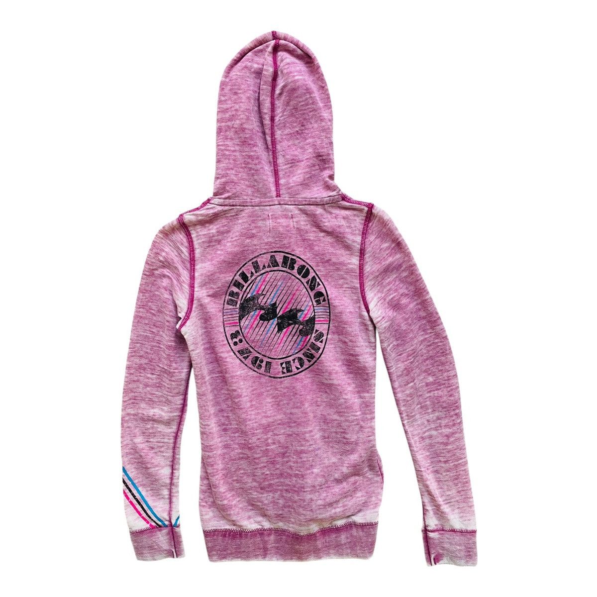 Billabong Vintage Billabong Zip Up Hoodie Pink Acid Wash Light Cotton Size M / US 6-8 / IT 42-44 - 5 Thumbnail