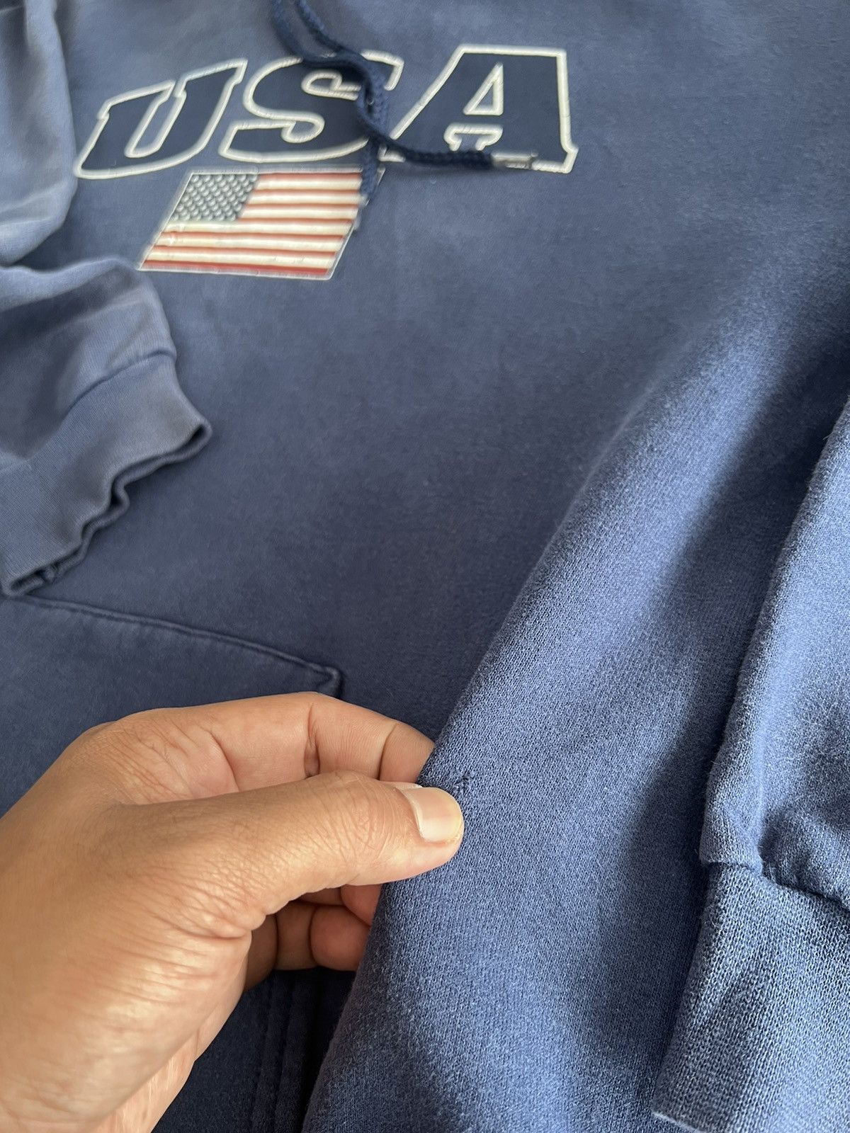 Hanes 🔥 USA 🔥 Vintage 90's Hanes American Flag Hoodie - L Size US L / EU 52-54 / 3 - 5 Thumbnail