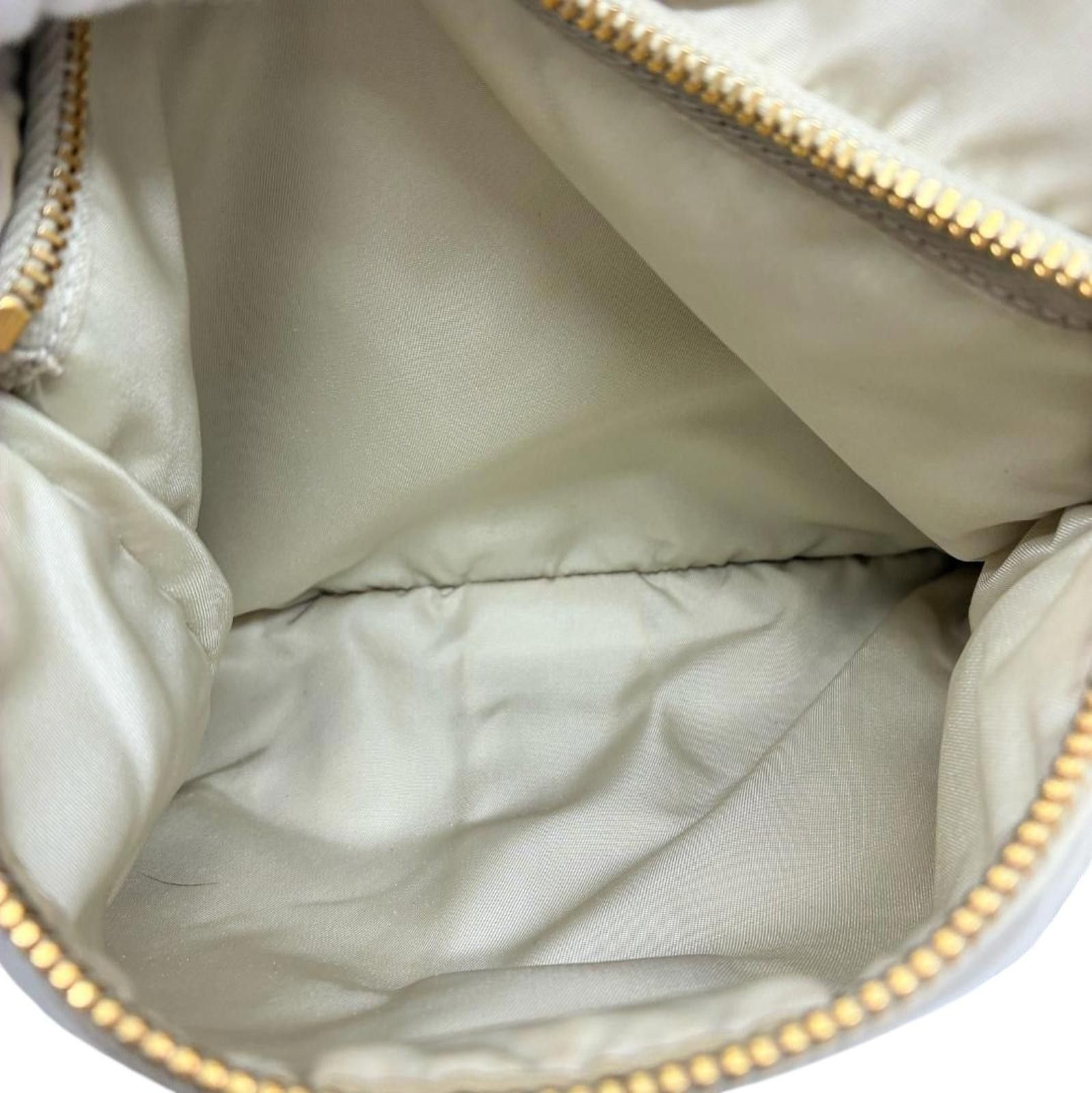 Prada Prada - Cream Nylon Crossbody Bag with Leather Trim Size ONE SIZE - 8 Thumbnail