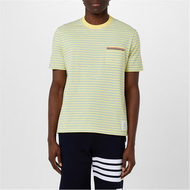 Thom Browne o1g2r1mq0724 Pocket T- Shirts in Green & Light Yellow Size US S / EU 44-46 / 1 - 3 Thumbnail