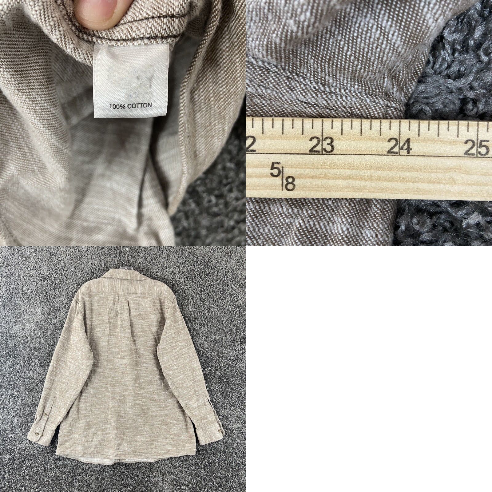 Vintage Solaris Beige Flannel Long Sleeve Button Up XLT Big & Tall Mens Size US XL / EU 56 / 4 - 8 Thumbnail