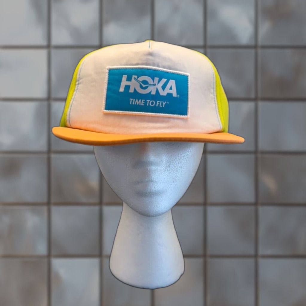 Vintage Hoka One One Mens Adjustable Strapback Baseball Cap Yellow Soft Bill Size ONE SIZE - 1 Thumbnail