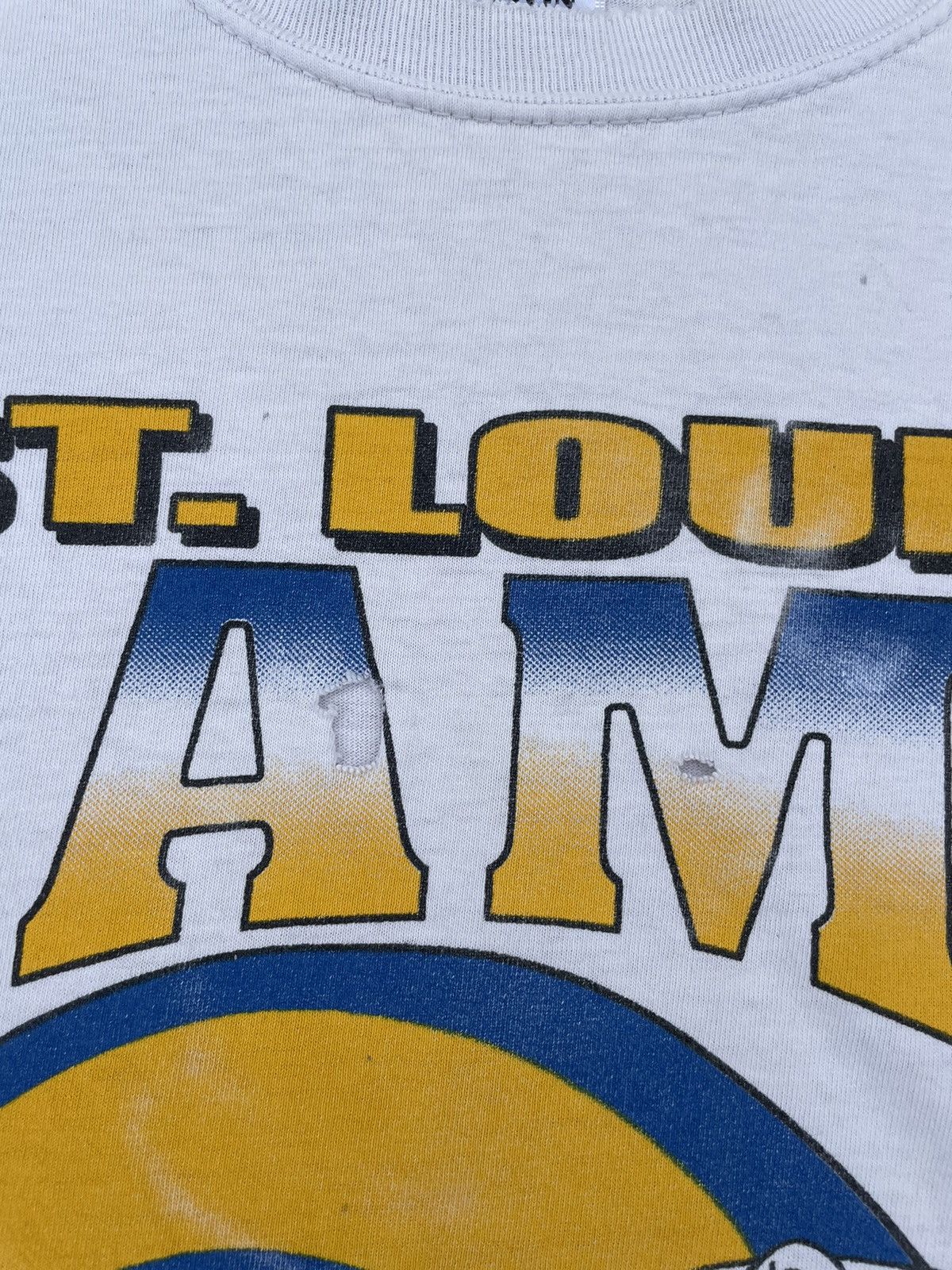 NFL Vintage 90s Faded Distressed St Louis Rams NFL Boxy Rap Tee Size US XL / EU 56 / 4 - 3 Thumbnail