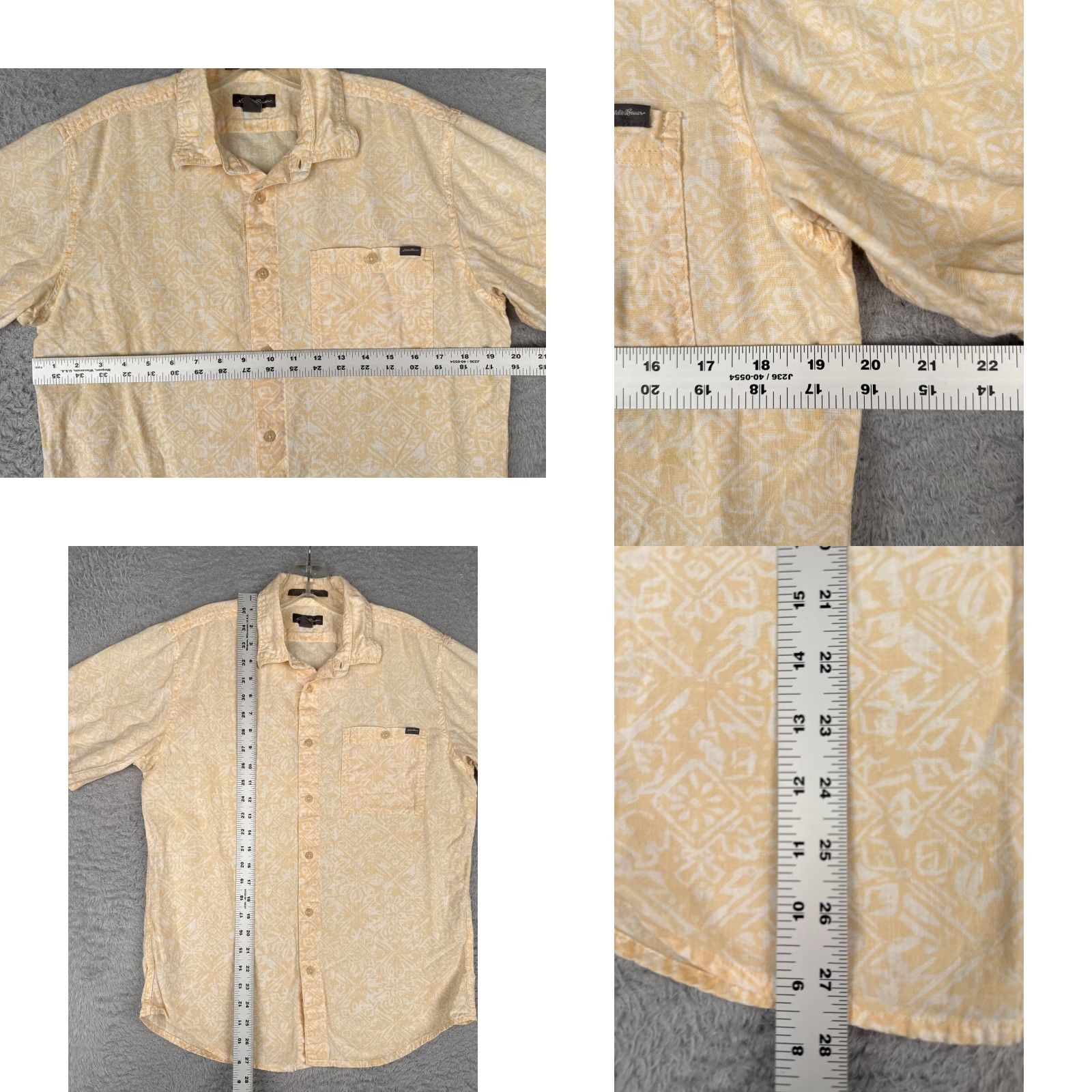 Eddie Bauer Eddie Bauer Shirt Men Small Yellow Floral Linen Blend Pocket Hawaiian Button Up Size US S / EU 44-46 / 1 - 8 Thumbnail