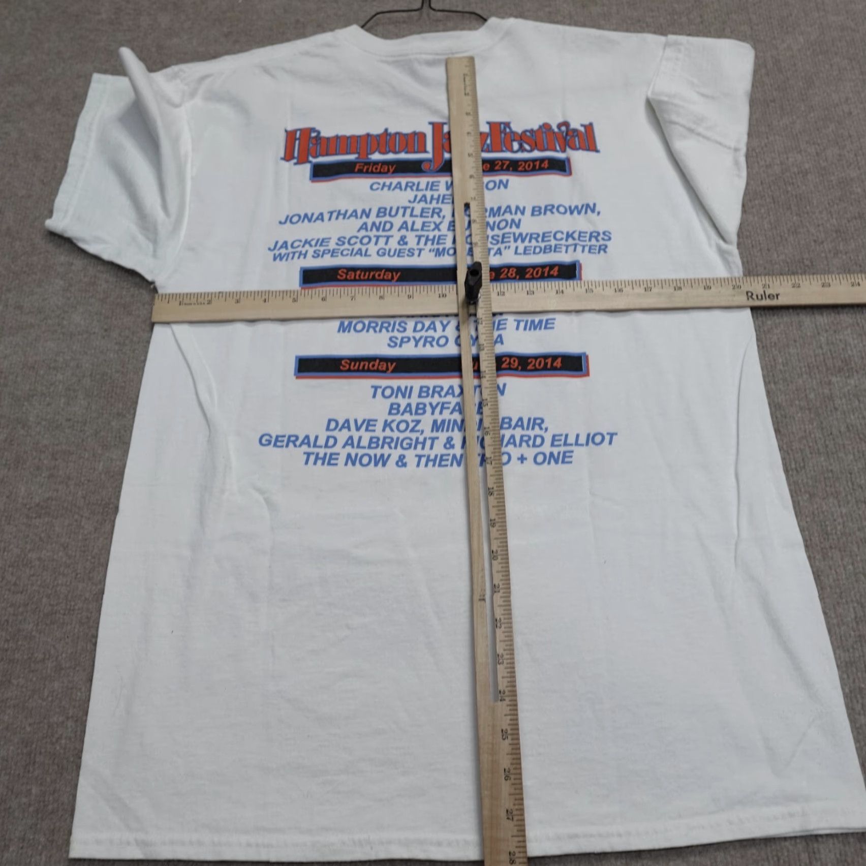 Vintage Hampton Jazz Festival Shirt L White 2014 Toni Braxton Chaka Khan Mens Jazz Festival T-Shirt Size US L / EU 52-54 / 3 - 4 Thumbnail