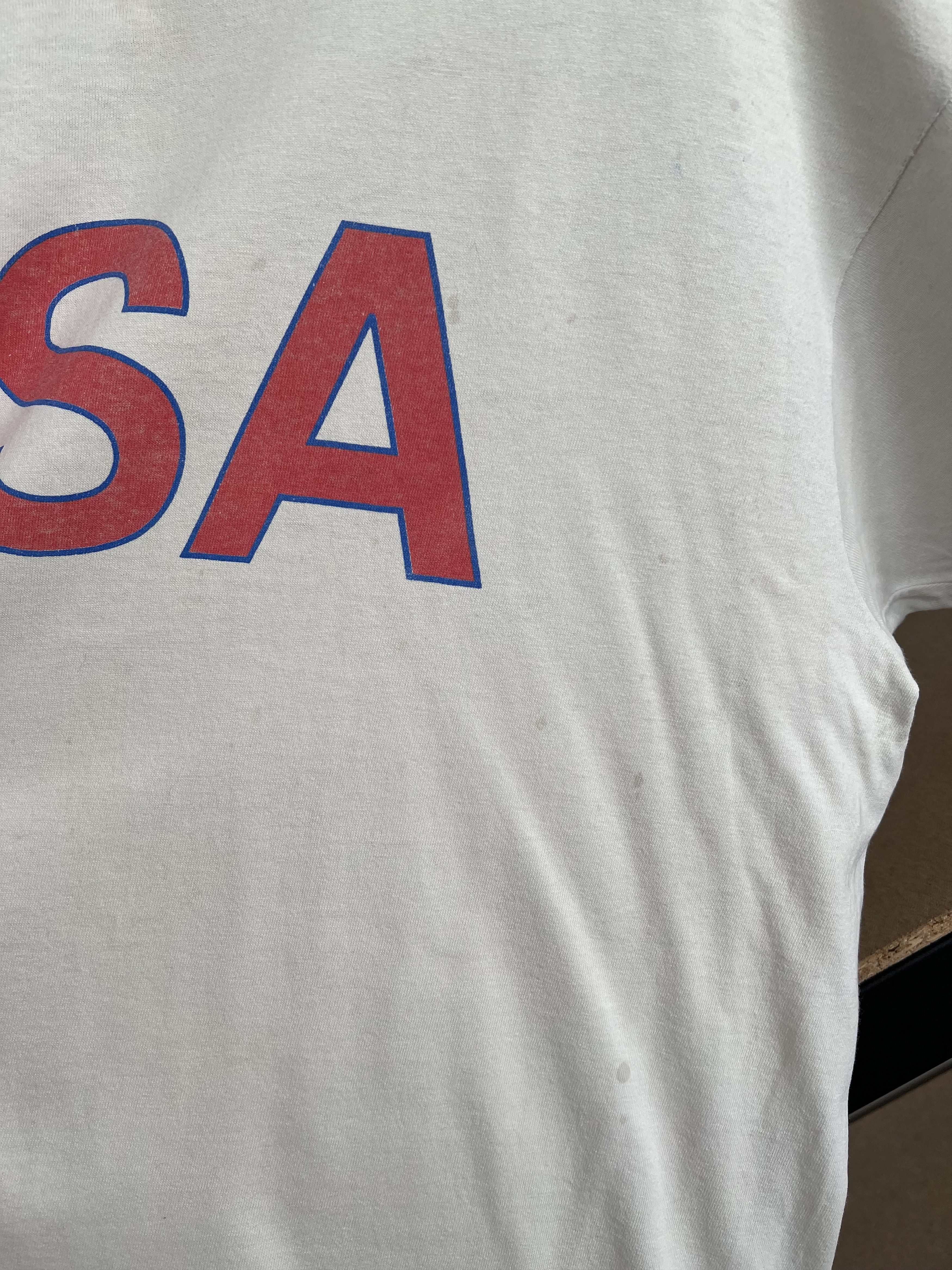 Vintage Vintage 90s USA Graphic Logo Country White T-shirt Size US XL / EU 56 / 4 - 12 Thumbnail