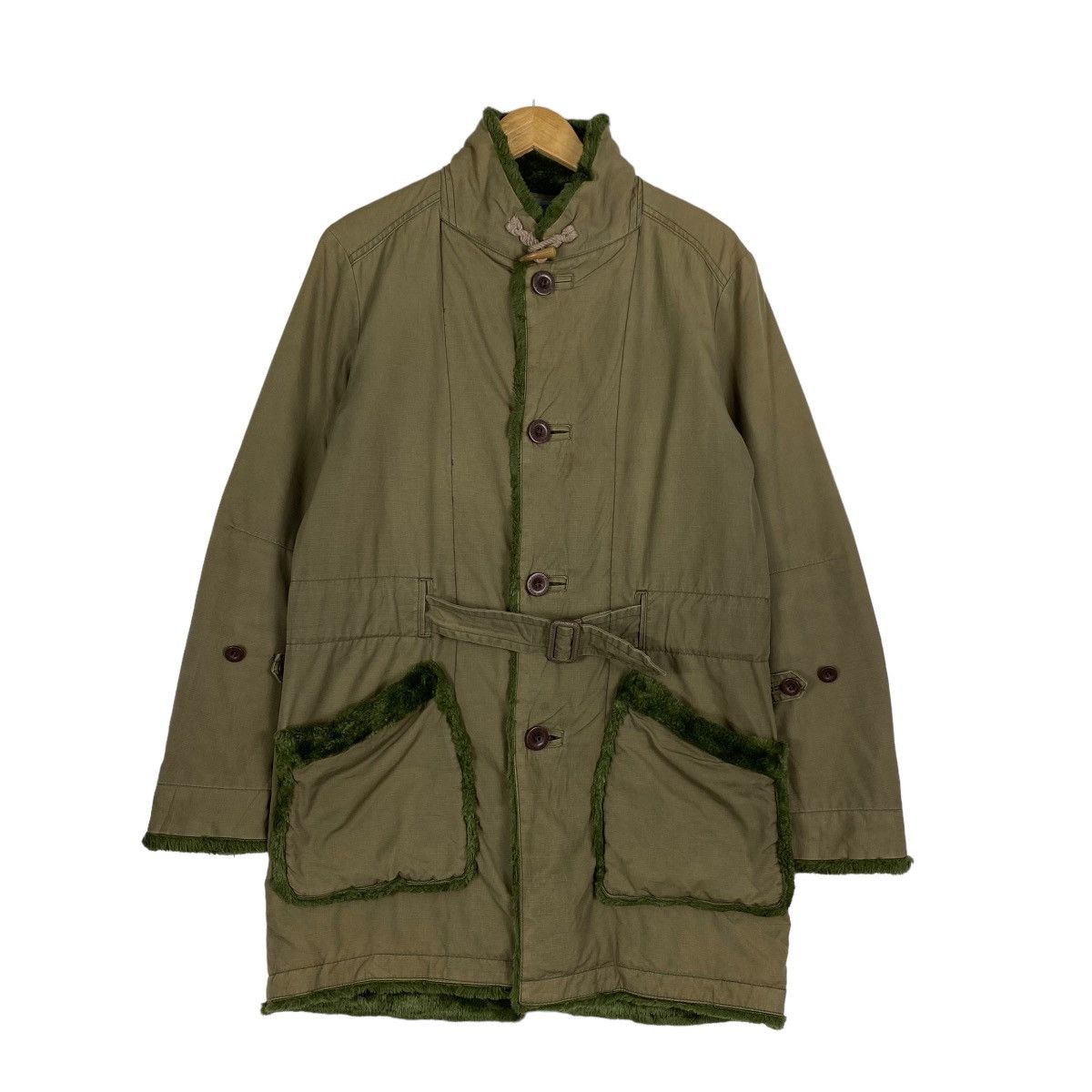 image of Nonnative x Vintage Nonactive Made In Japan Parka Sherpa Jacket in Green, Men's (Size Medium)