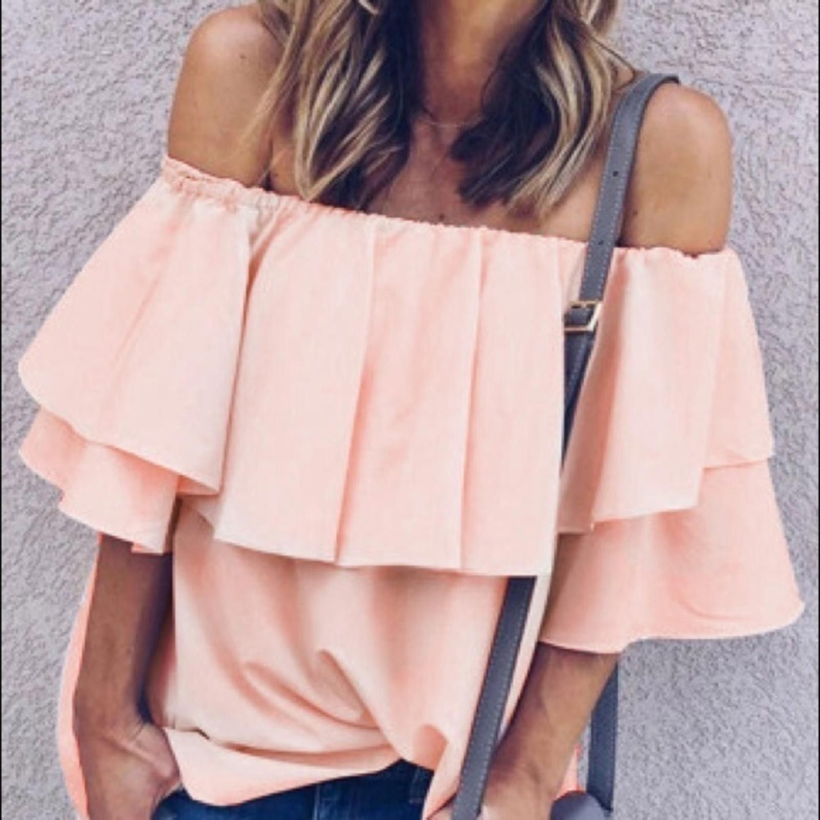 Designer Chiffon Top With Ruffle Sleeves NWT Size M / US 6-8 / IT 42-44 - 3 Thumbnail