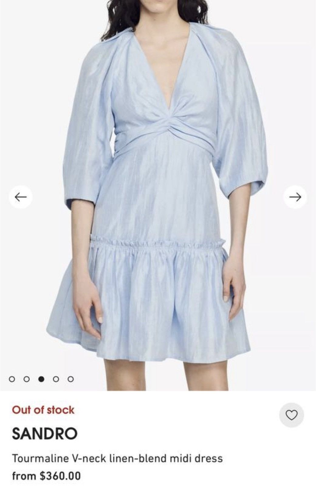 Sandro Sandro oldmoney style babydoll linen blend puff sleeve dress Size M / US 6-8 / IT 42-44 - 2 Thumbnail