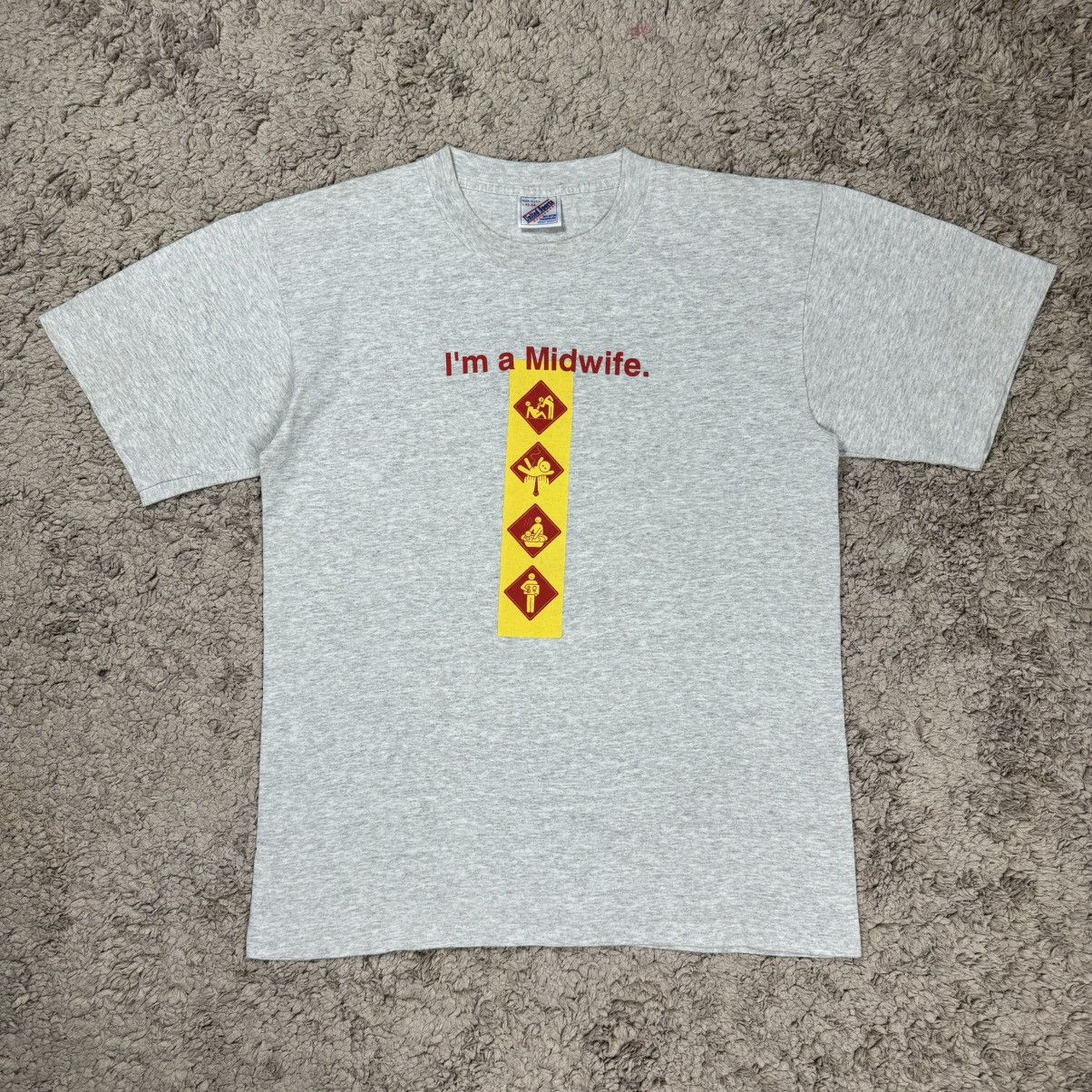 Vintage Vintage Art Im a Midwife Wording T-shirt Size US L / EU 52-54 / 3 - 1 Thumbnail