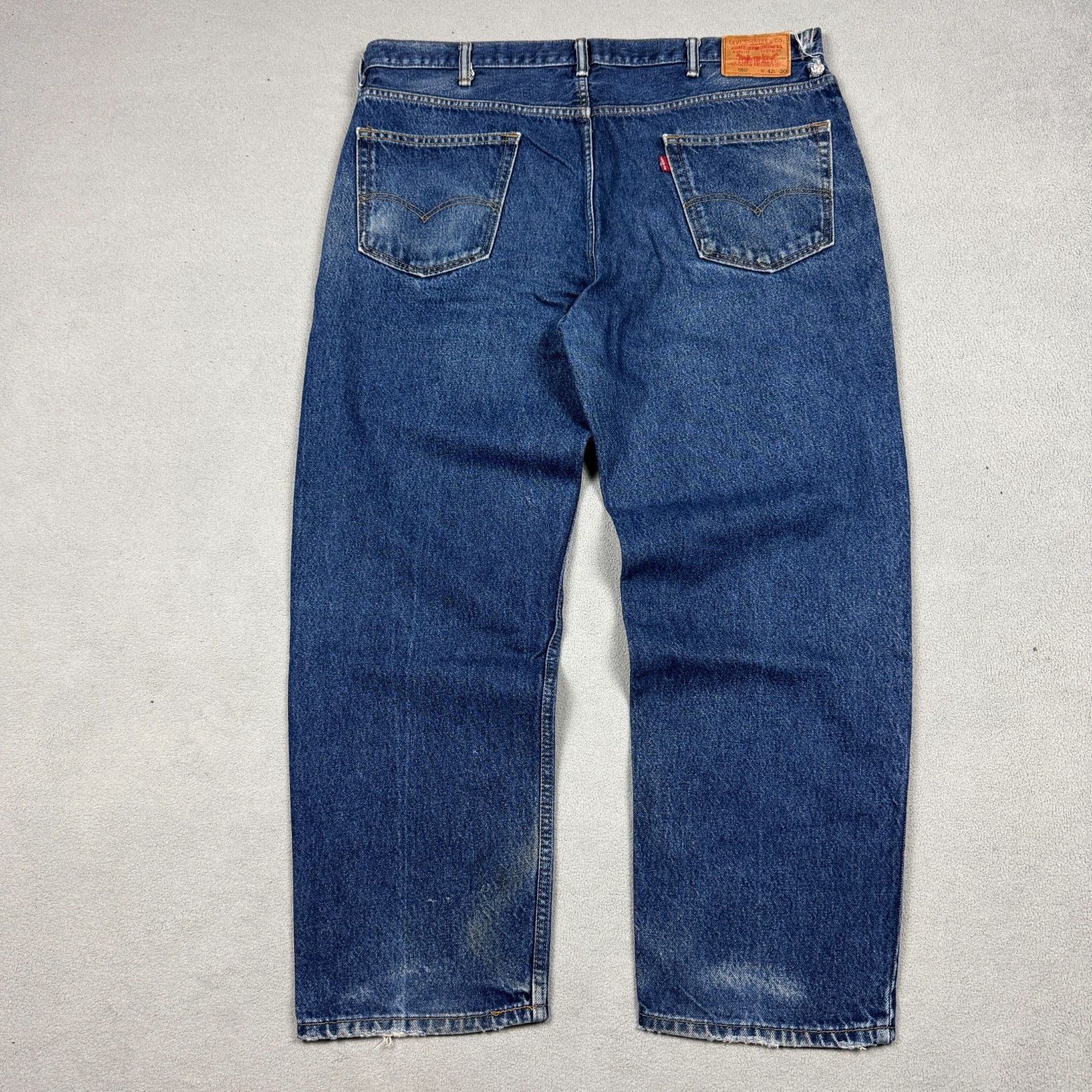 Levi's VTG Levi's 550 Relaxed Fit Jeans W42 L30 Dark Blue 90s Size US 42 / EU 58 - 7 Thumbnail