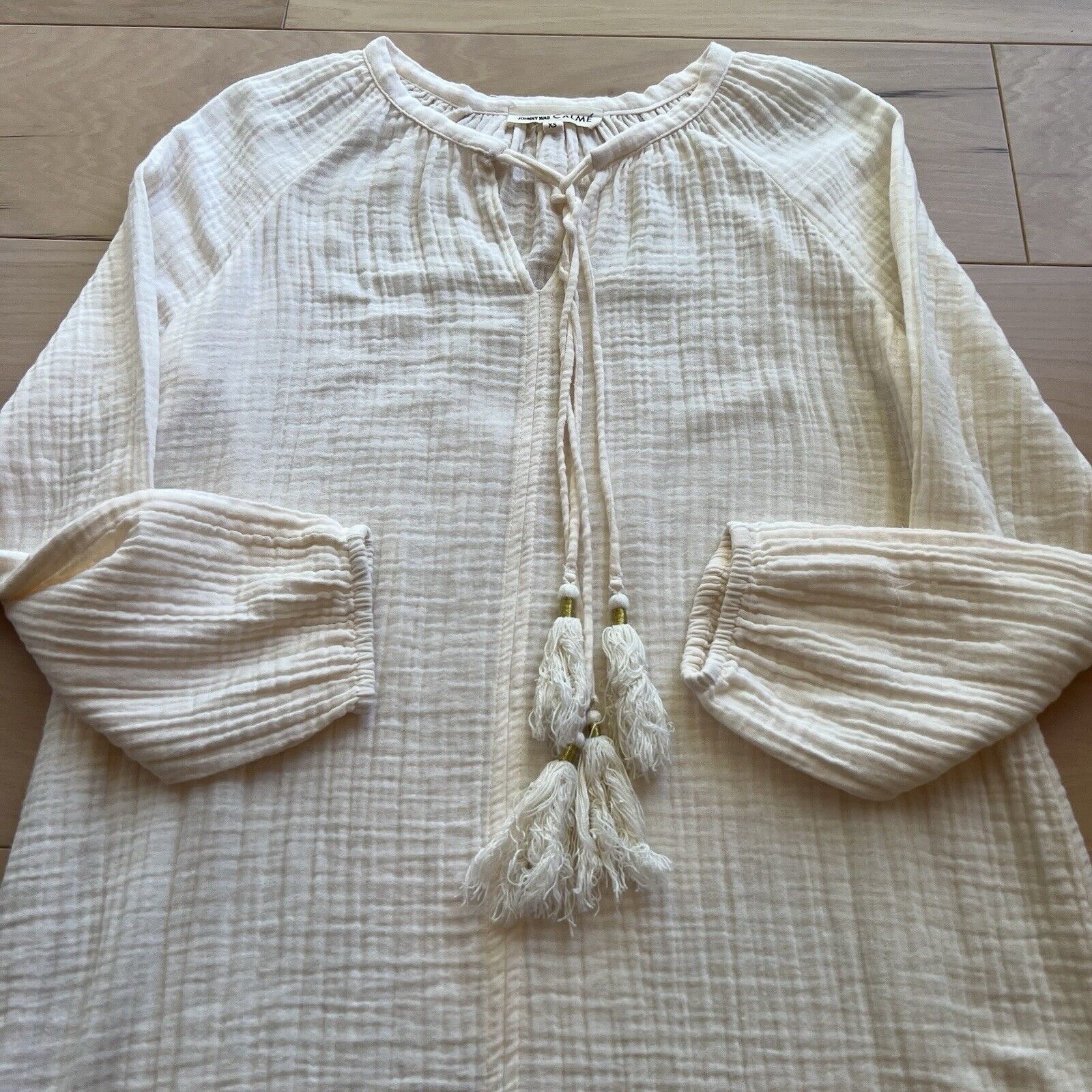 Johnny Was Johnny Was Calme Tunic Dress Women's XS Cream Soft Cotton Size XS / US 0-2 / IT 36-38 - 4 Thumbnail