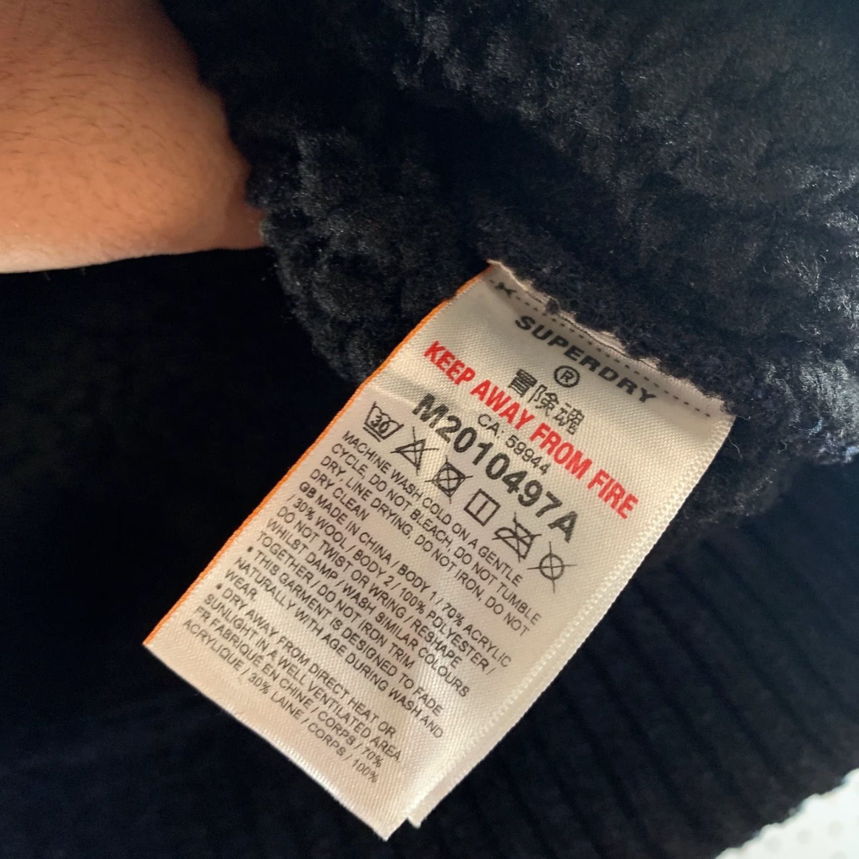 Superdry Superdry Jacket Mens Small Blue Heavy Thick Wool Hoodie Sherpa Lined Size US S / EU 44-46 / 1 - 4 Thumbnail
