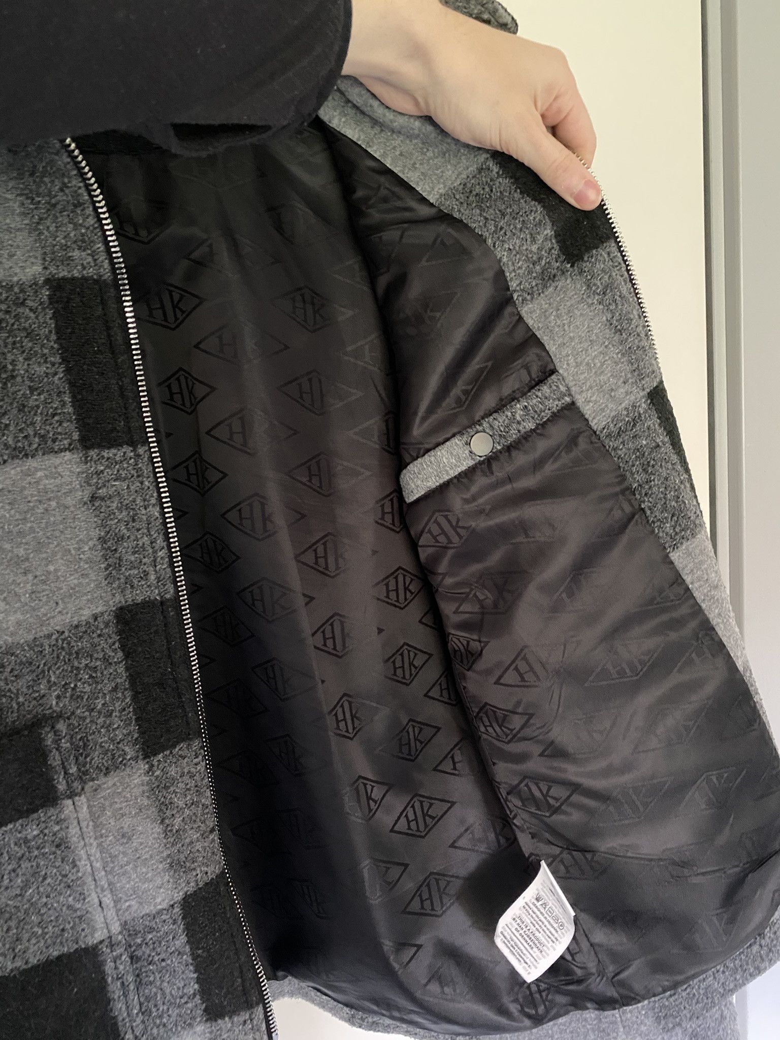 Han Kjobenhavn $810 - 48/M - Zip Boxy Jacket - Black/Grey Check Size US M / EU 48-50 / 2 - 5 Thumbnail