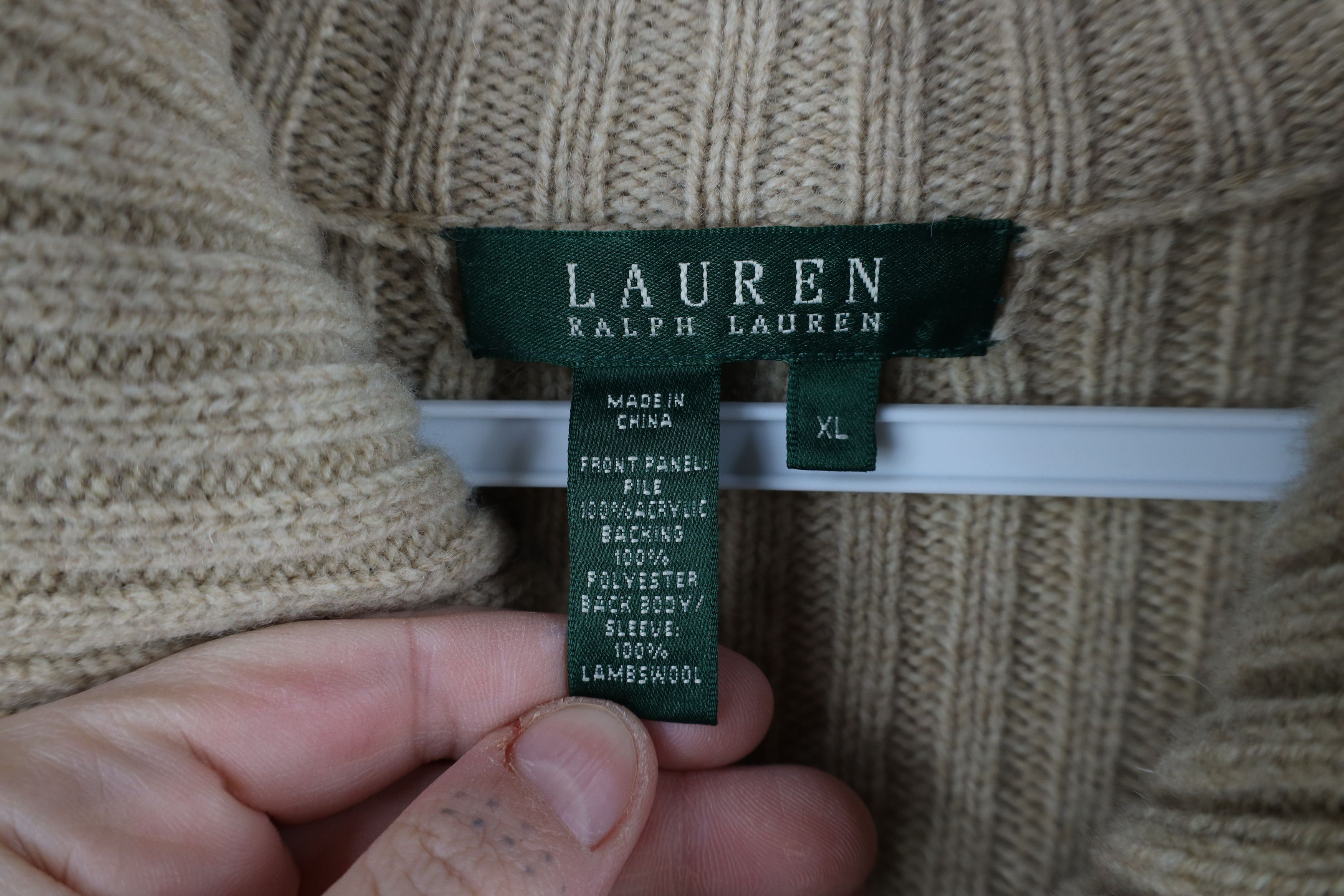 Ralph Lauren × Vintage Vintage 90s Ralph Lauren Ribbed Knit Sweater Jacket Swacket Size XL / US 12-14 / IT 48-50 - 7 Thumbnail