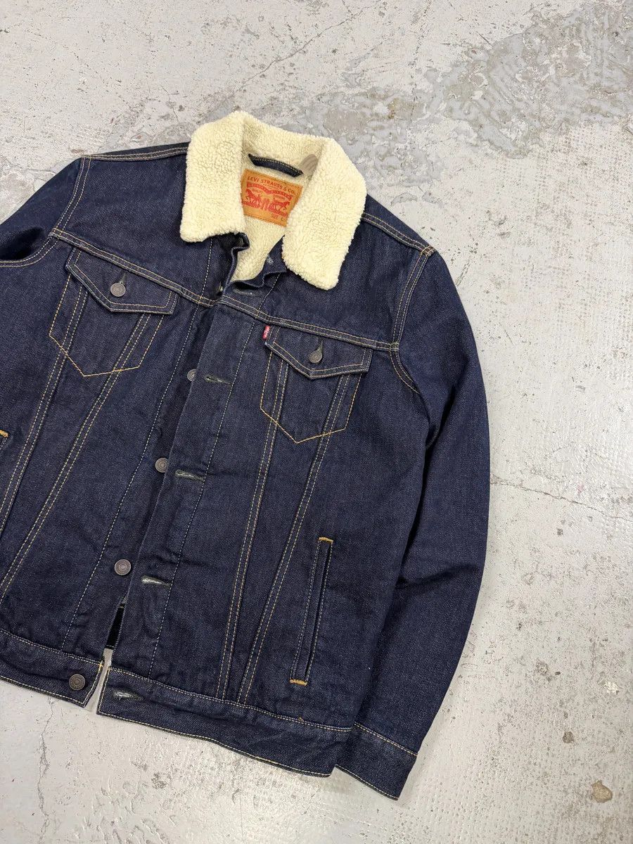Levi's Levi’s Navy Brut Denim Shearling Jacket Size US L / EU 52-54 / 3 - 8 Thumbnail