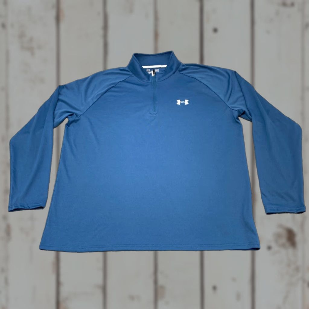 Under Armour Under Armour Pullover 1/4 Zip Shirt Mens Large Blue Long Sleeve Heat Gear 6838 Size US L / EU 52-54 / 3 - 1 Thumbnail