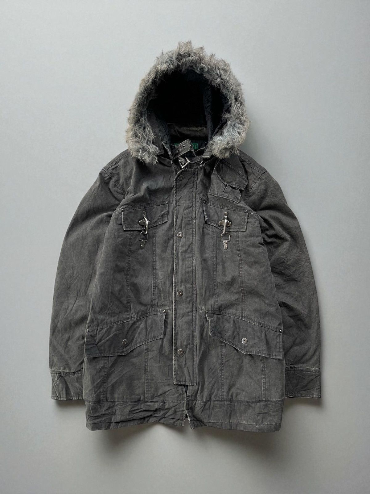 If Six Was Nine 🔥Vintage Create Barefoot Fireman Clasp Faux Fur Hood Jacket Size US L / EU 52-54 / 3 - 1 Thumbnail