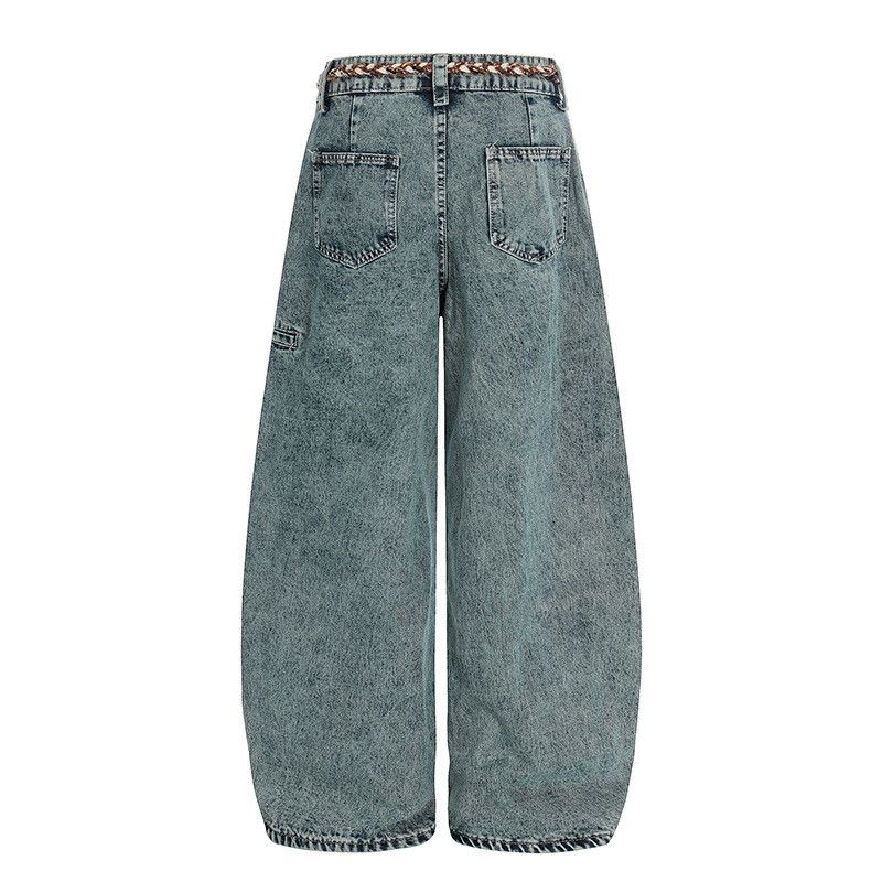 Vintage American retro washed drawstring scimitar jeans Size US 32 / EU 48 - 2 Thumbnail